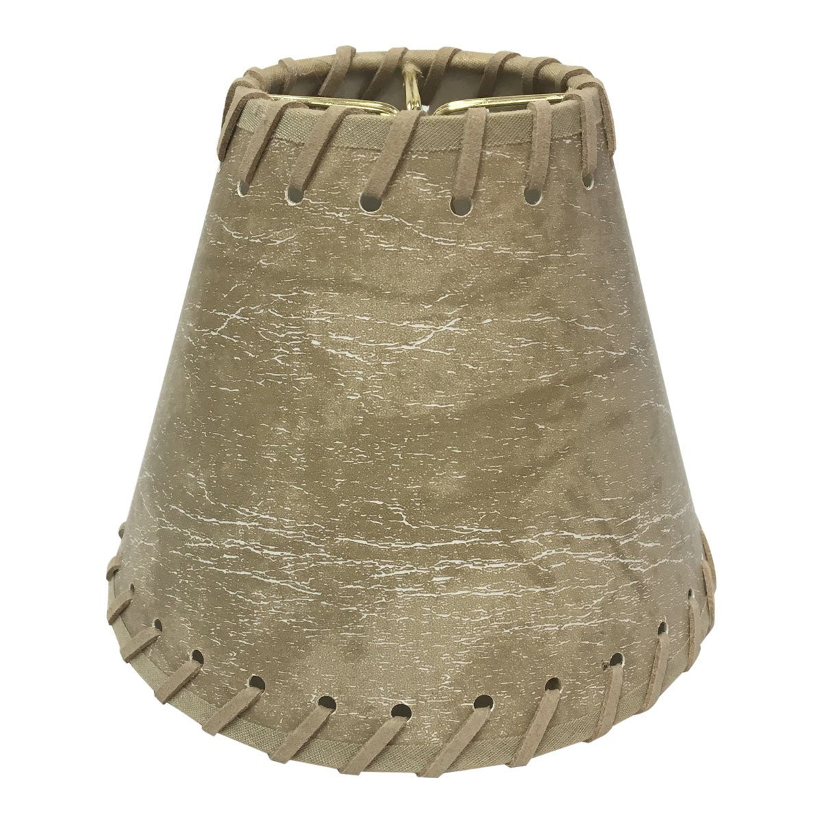 Royal Designs, Inc. Round Faux Leather Chandelier Shade CS-972-6, Light Brown, 3in x 6in x 5in