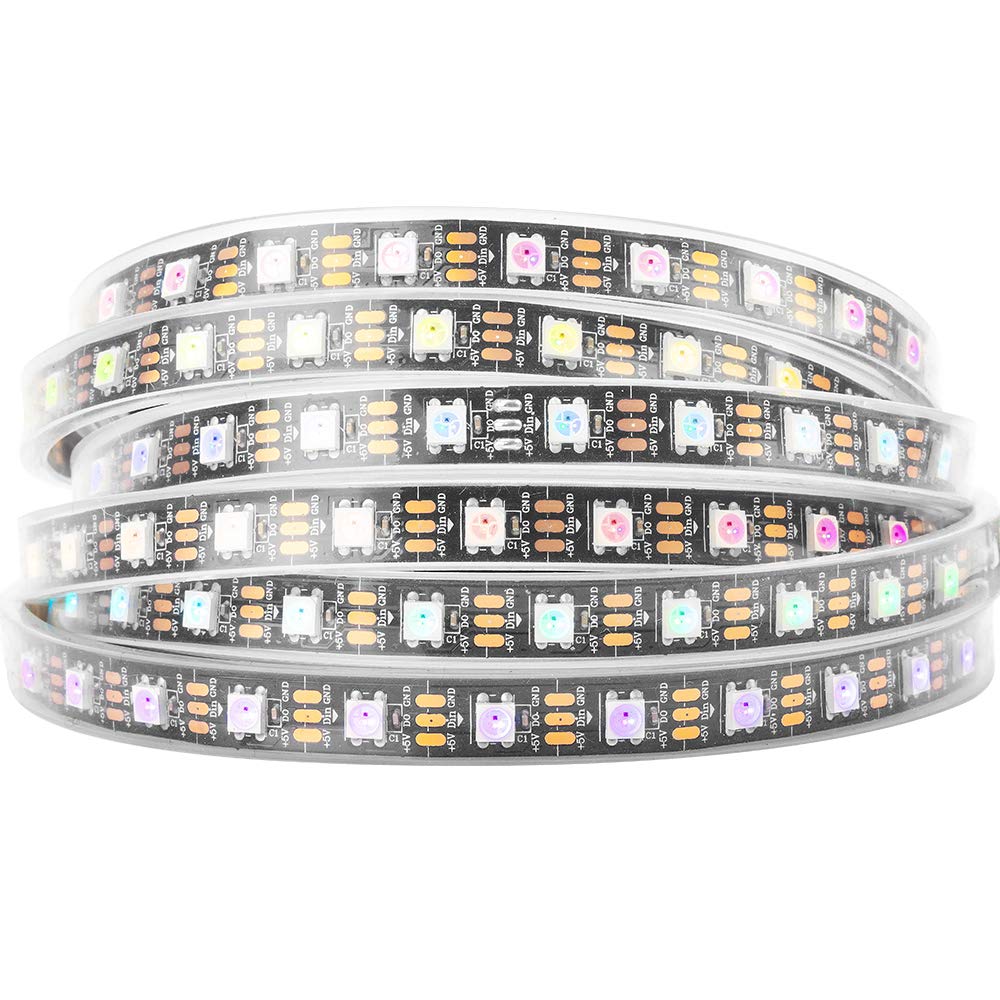 BTF-LIGHTING WS2812B LED Pixel Strip 16.4FT 300LED Black PCB IP67 Waterproof FPCB