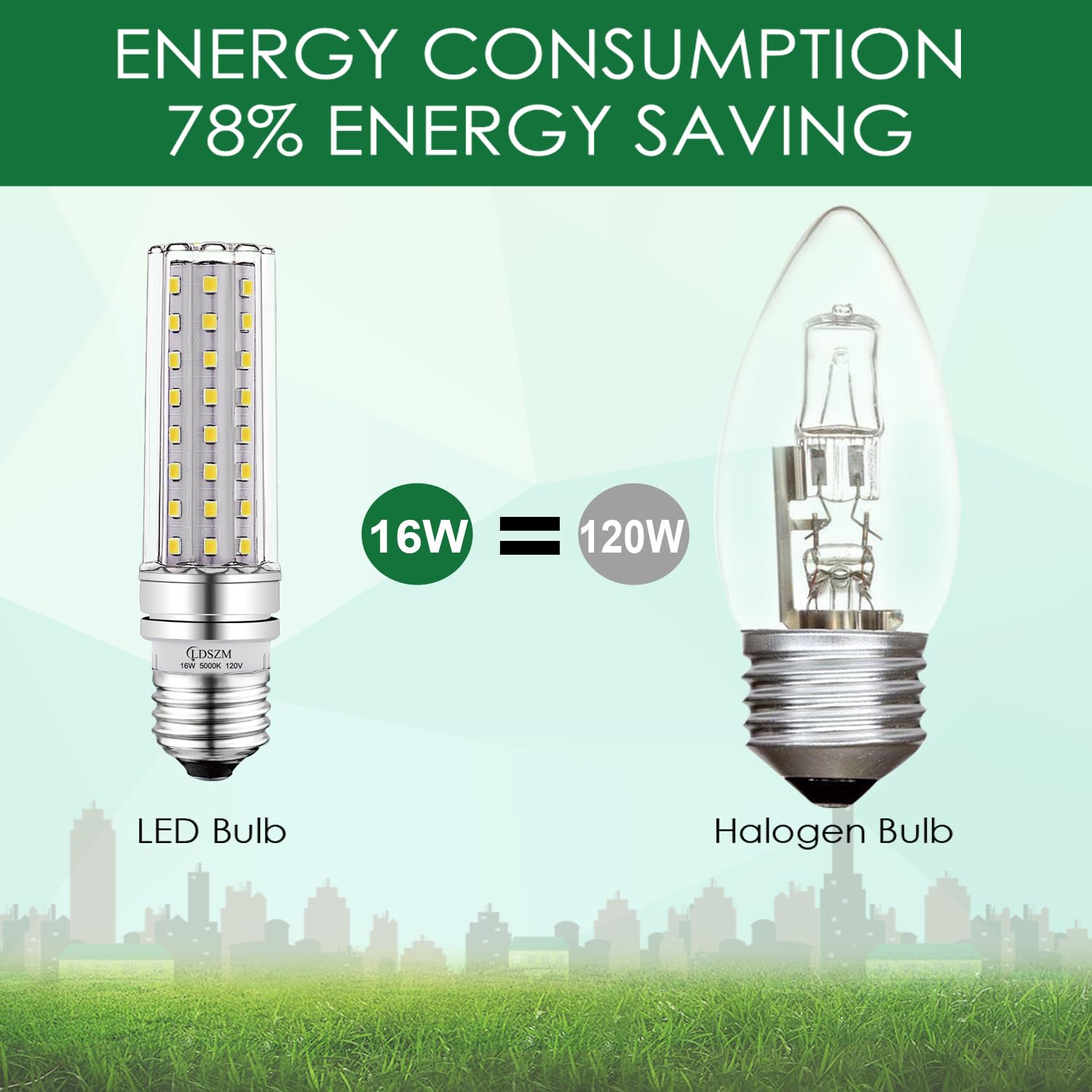 LDSZM E26 LED Bulbs 16W 1400lm Daylight 5000K Non-Dimmable 4 Pack E26/E27 Base Aluminum