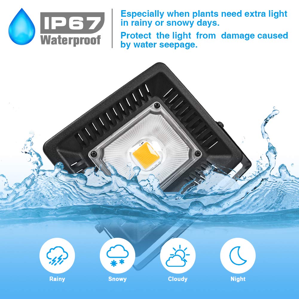 Relassy 150W Full Spectrum Waterproof Plant Light - Ultra Thin LED Grow Lamp for Seedlings, Yellow, Model 80101018-fba