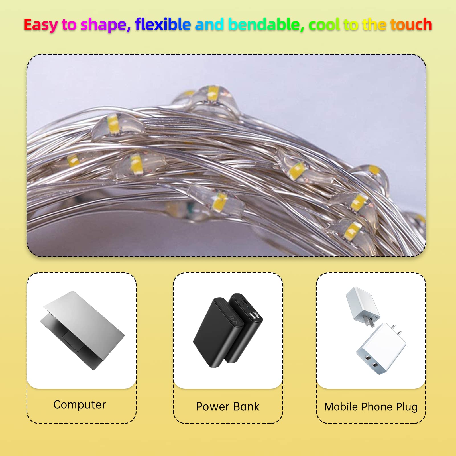 MAY CLAFFY Green Fairy Lights - 33ft 100 LED Twinkle String Lights, 8 Modes, USB Copper Decor for Indoor Bedroom & St. Patrick's Day