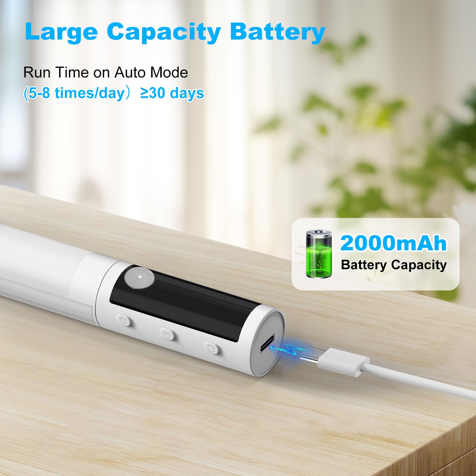 Maliigaza Upgraded 2000Mah Led Under Cabinet Lights With Digital Display, 15-Inch Wireless Indoor Closet Lights For Wardrobe Clo