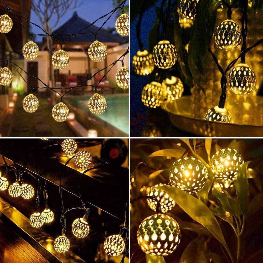 PESCA Moraccan Ball String Lights for Indoor Outdoor Decoration Diwali Light for Party Birthday Diwali Christmas Navratri Valent