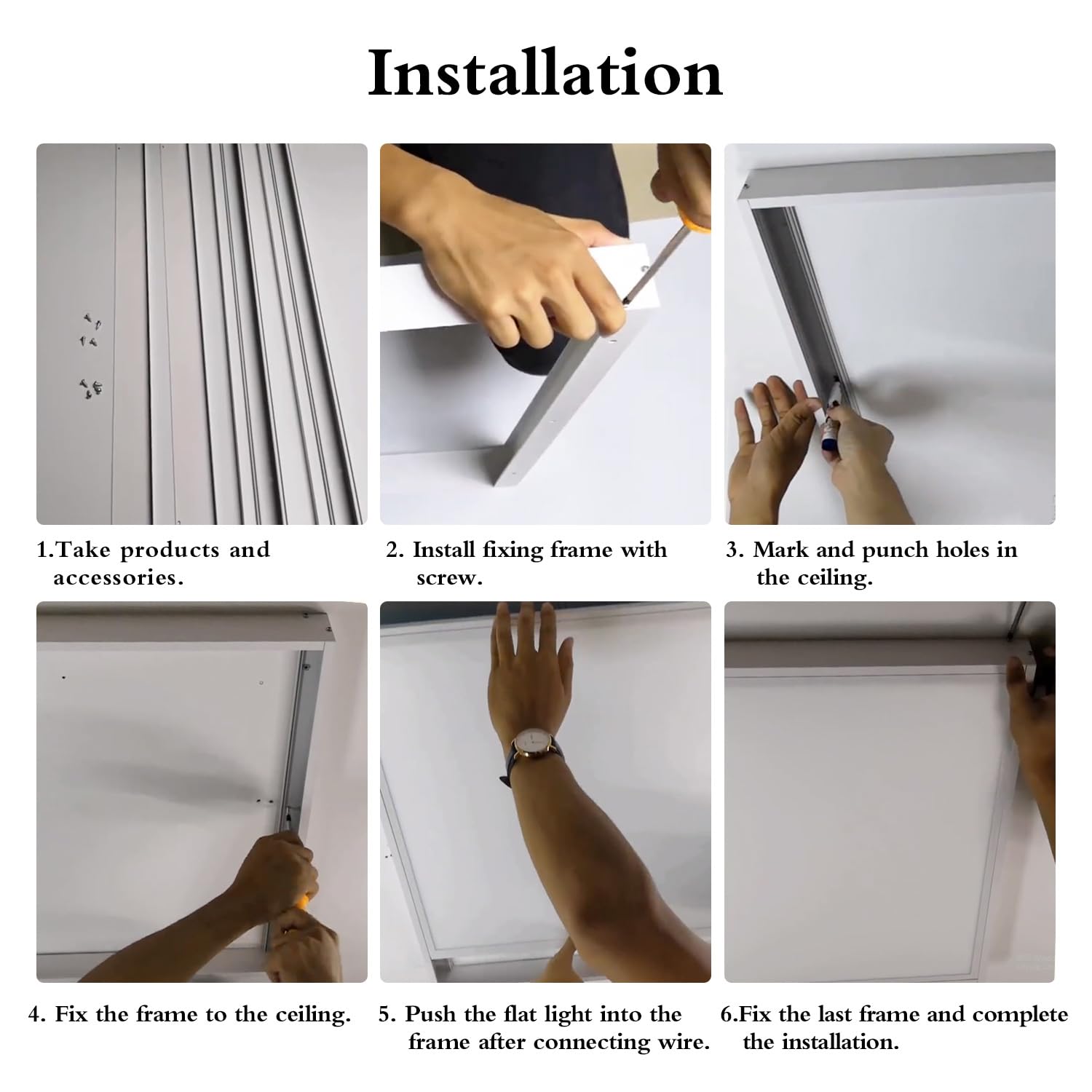 Zevnico 4X1Ft Surface Mount Kit - Aluminum Bracket For Led Flat Panel & Troffer Lights (2 Pack)
