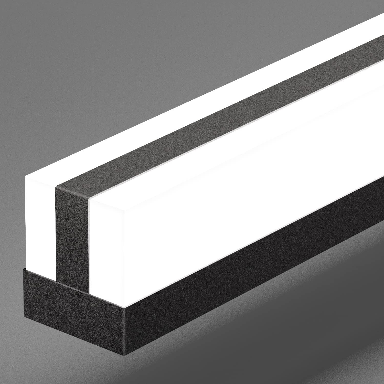 SOLFART Dimmable LED Bathroom Vanity Lights - 31.8" Matt Black Aluminum & Acrylic Wall Fixtures for Mirrors