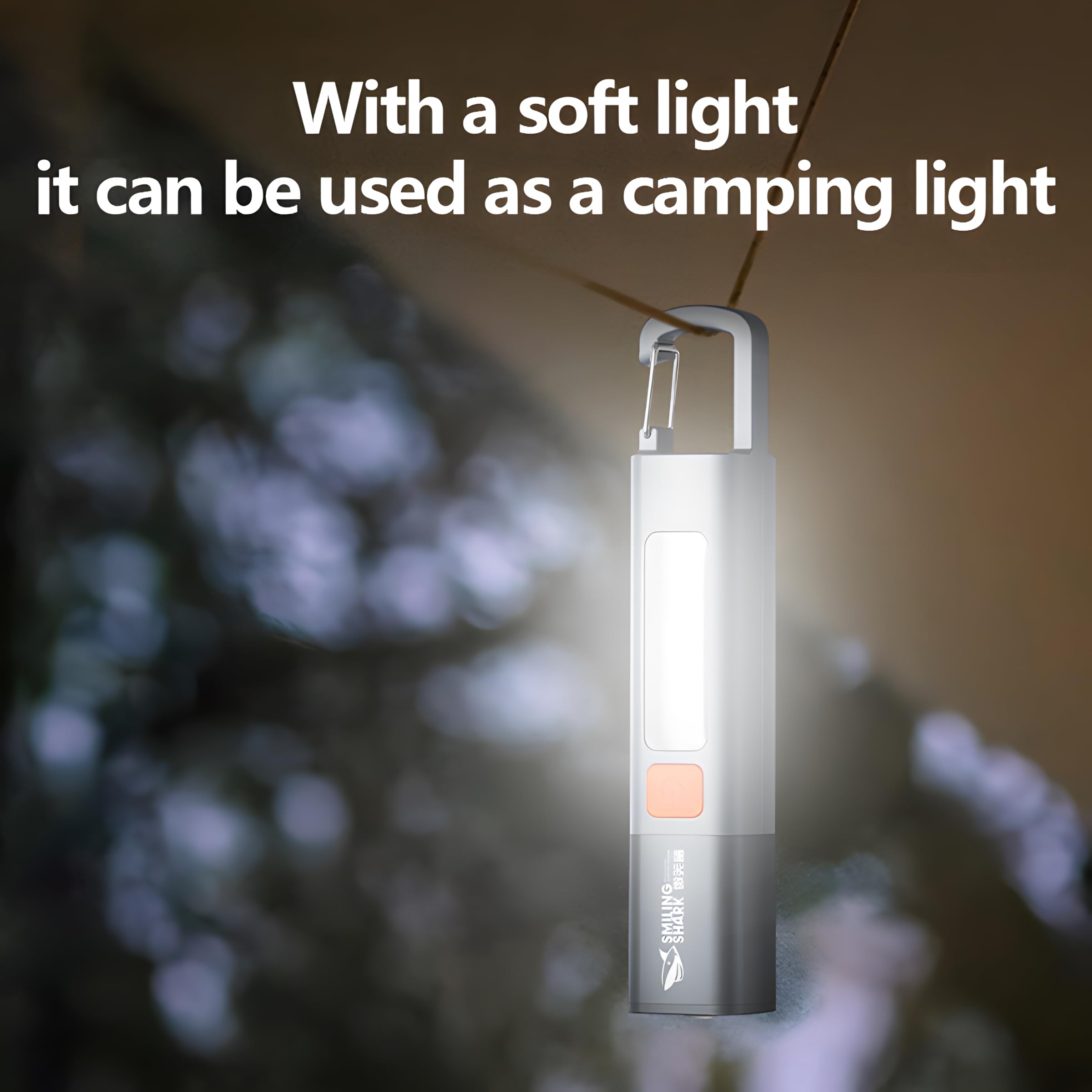 DuBom 1200mAh Portable LED Work Light, COB Zoomable Flashlight, Waterproof, Gray, Model S-Shark 001