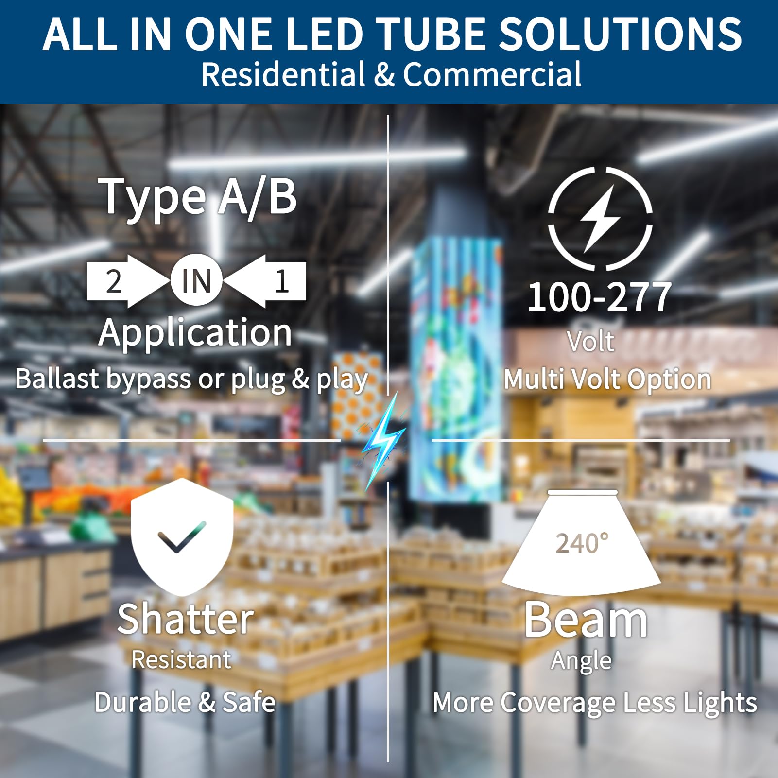 Jesled 20-Pack T8 Led Tube Lights 4Ft, 14W 2450Lm 4000K, Single Or Double End Powered, Plug And Play Or Ballast Bypass, Type A+B