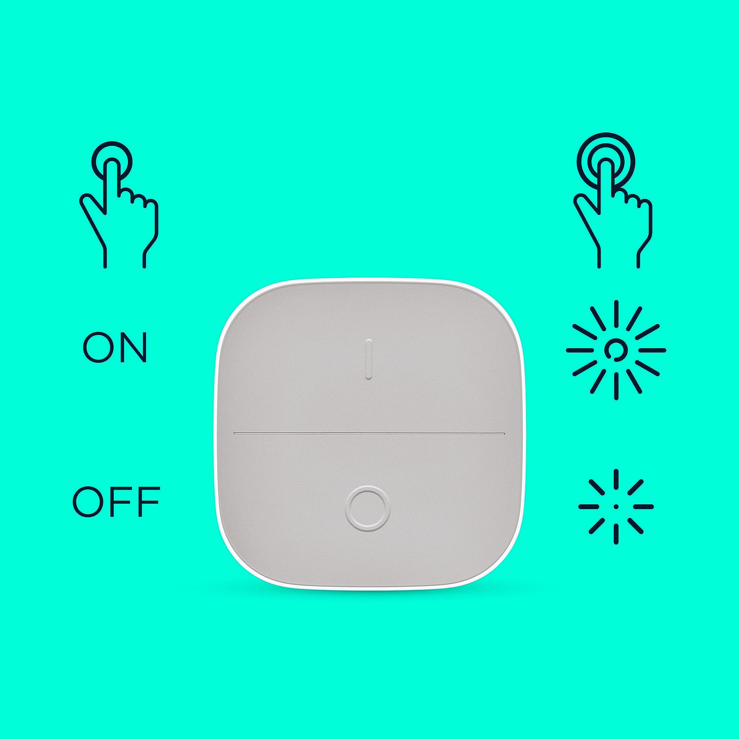 WiZ Portable Smart Button - Works Only with WiZ Smart Lights - Comes with 2 AAA Alkaline Batteries - Wireless Light Switch - Con
