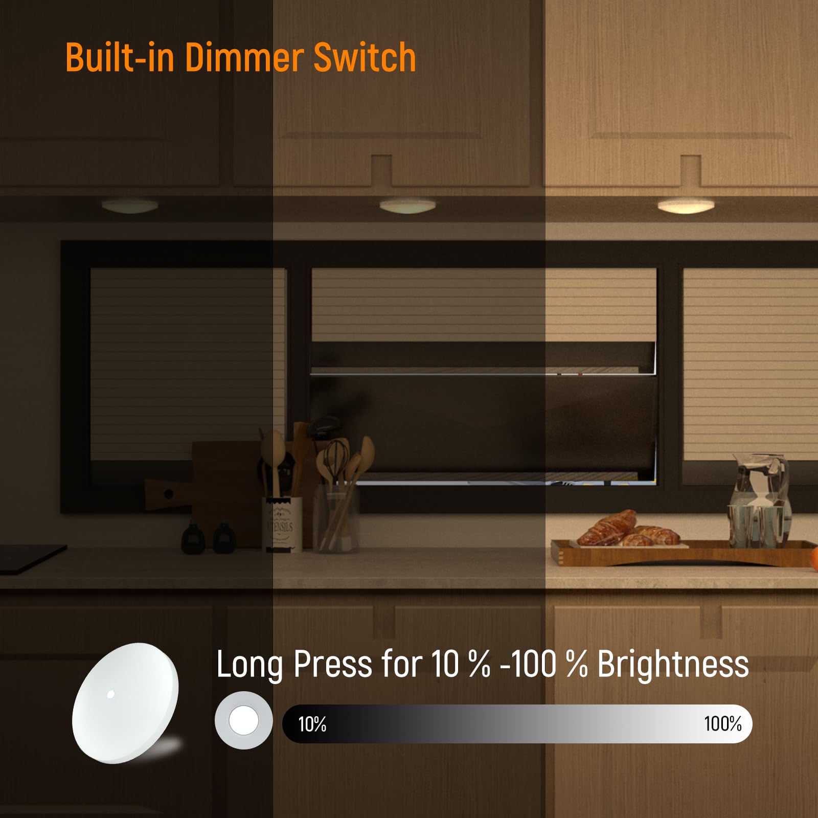 Obeaming 4 Pack RV Ceiling Dome Light, 4.5 Inch Dimmable Puck Light, 4000K, White, Model OB-4W-SM-DW-4