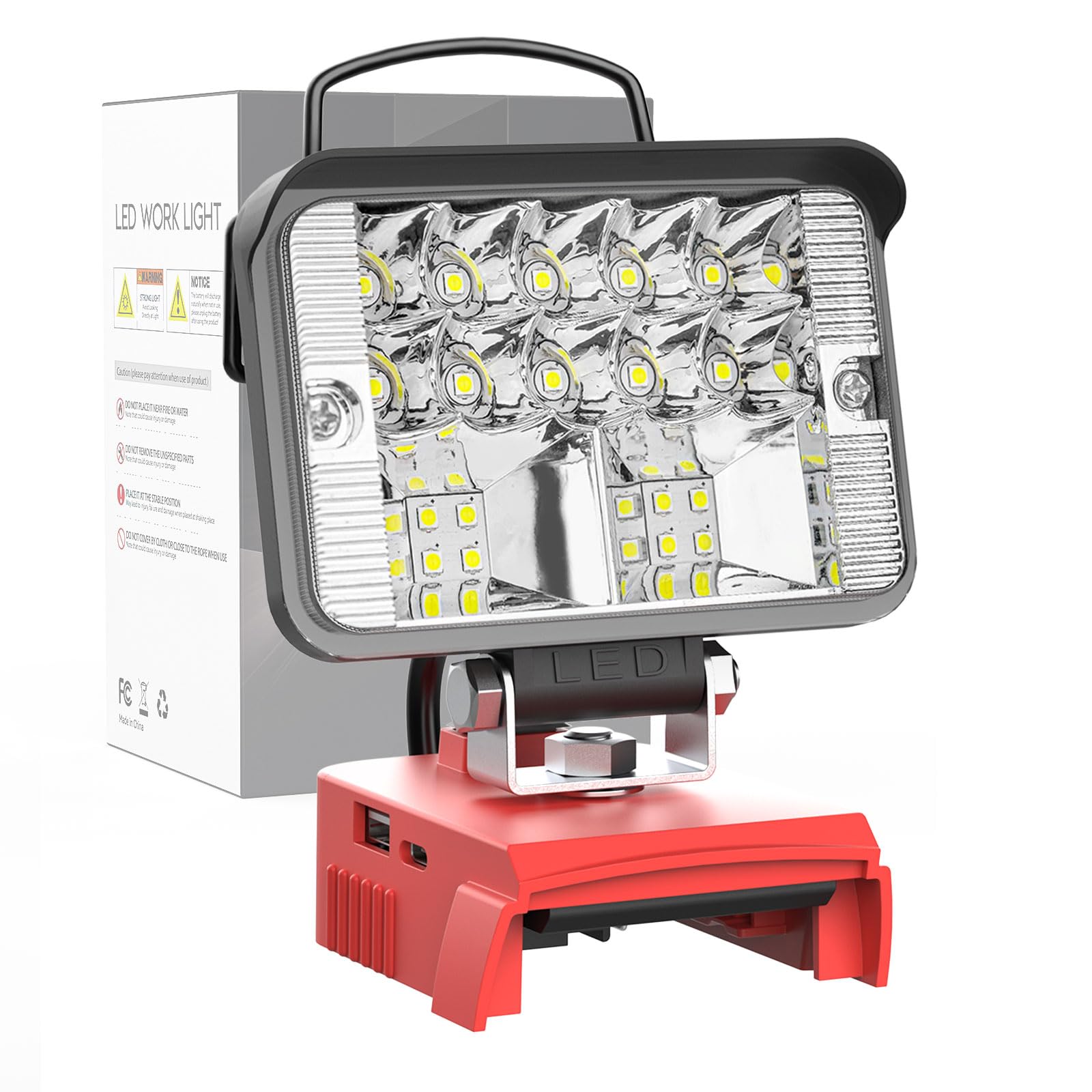 Cordless LED Work Light Compatible with Milwaukee 18v Battery - Flood Construction Light Emergency Portable for Work Shop | Car