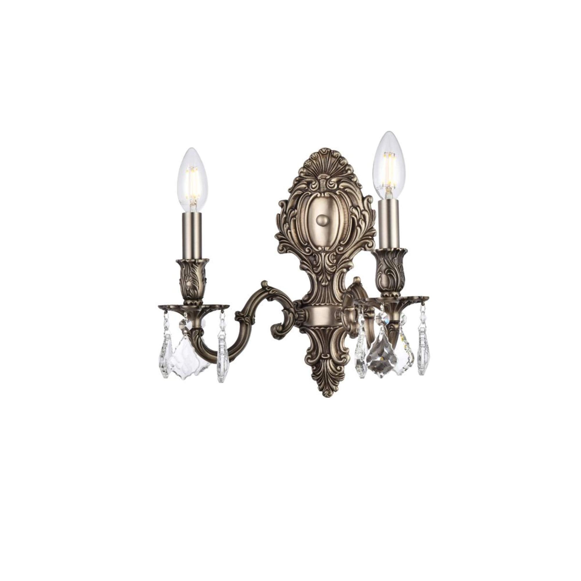 Elegant Lighting Royal Cut Crystal Chandelier, Brass & Crystal, Pewter Finish, 7.5inL x 10inW x 11.5inH, Model 9602W10PW/RC
