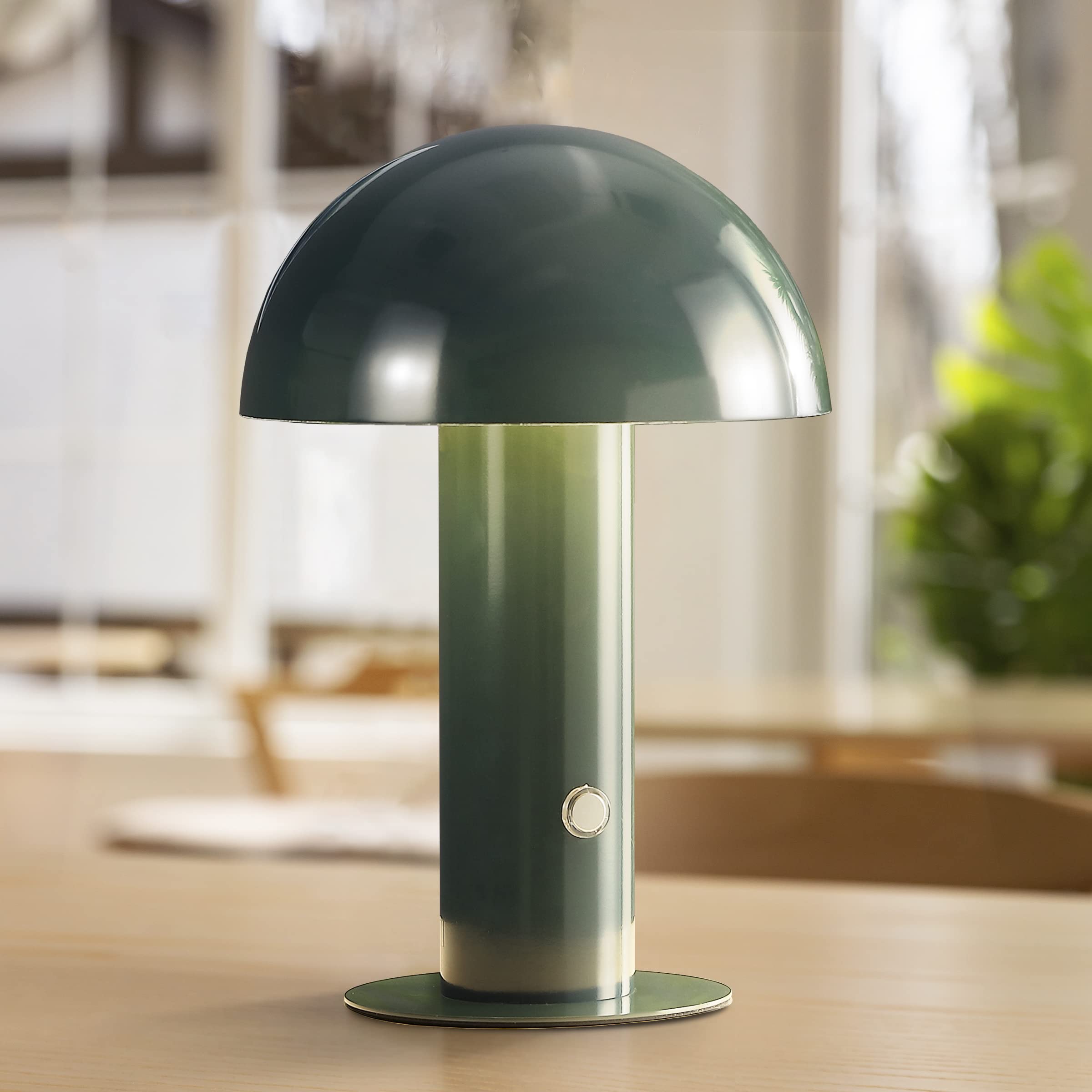 Jonathan Y Jyl7115D Boletus 10.75'' Contemporary Bohemian Rechargeable/Cordless Portable Iron Integrated Led Mushroom Table Lamp