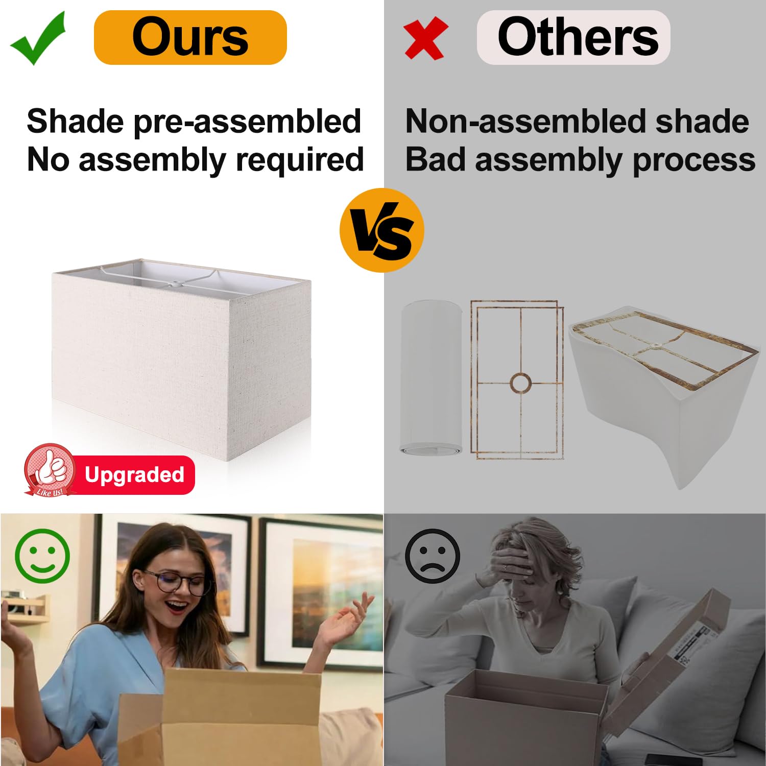 Lynnoland Set Of 2 Touch Control Table Lamps With Usb Ports, 3-Way Dimmable, Beige Linen