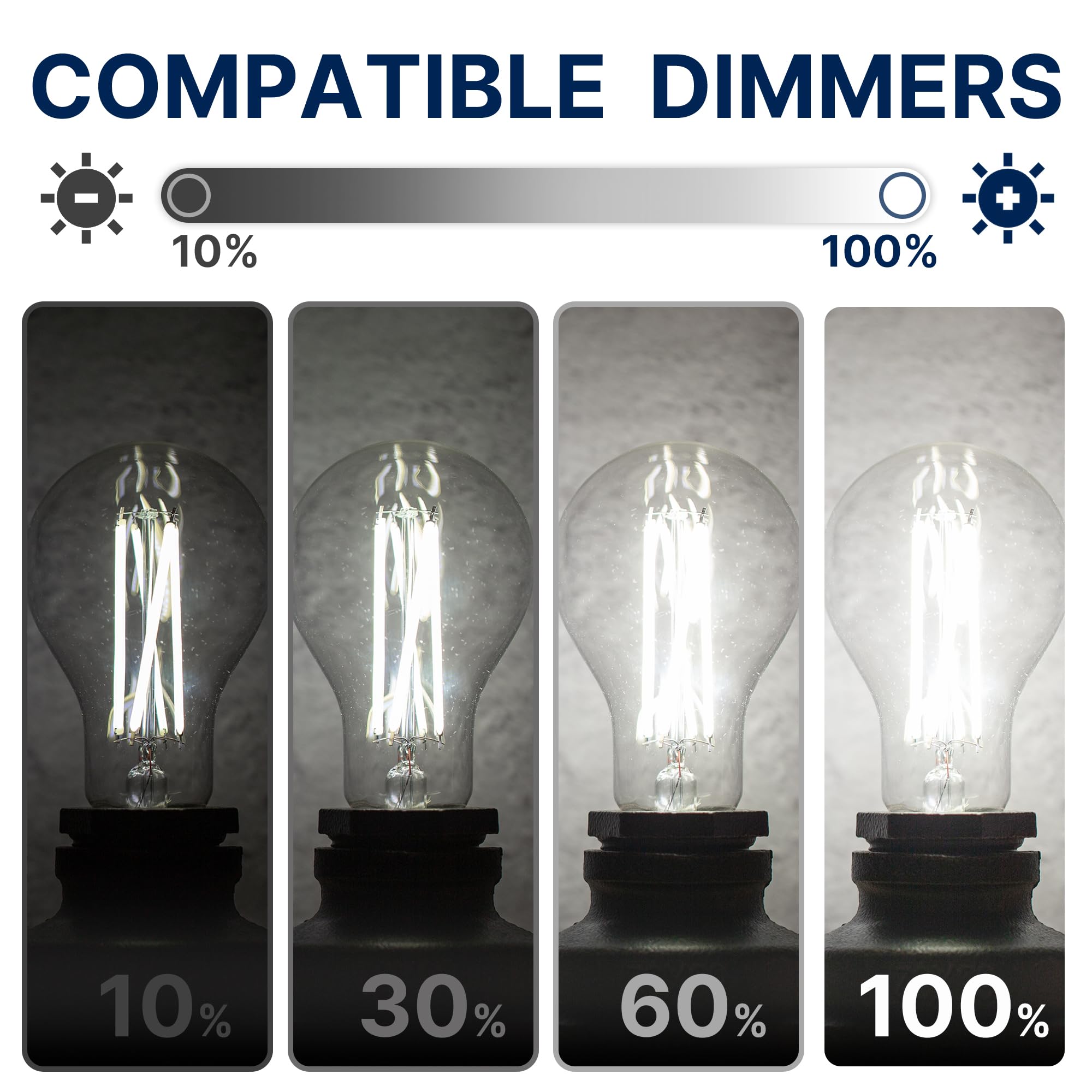 Flsnt 100W Equivalent Dimmable A21 Led Light Bulbs, Efficient 12W, 1600Lumens, 5000K Daylight, Cri90, E26 Medium Base, Clear Gla