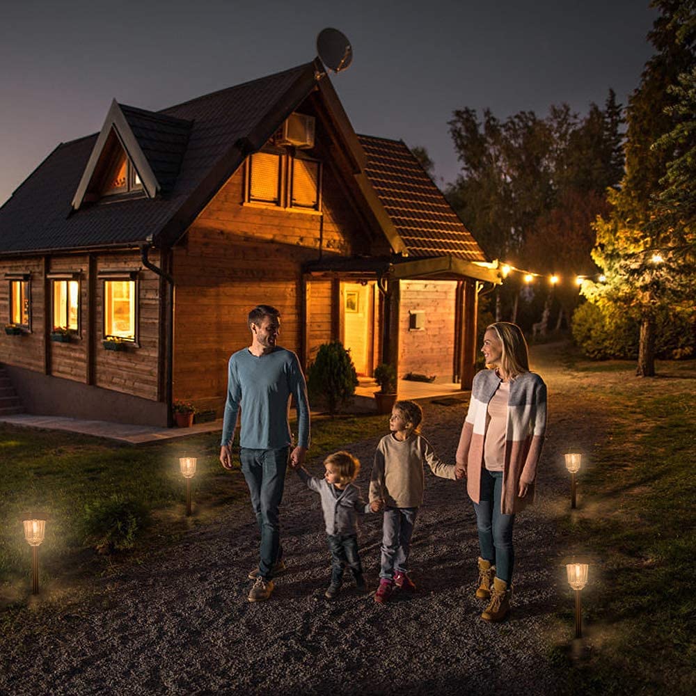 Xmcosy+ Solar Pathway Lights Outdoor - 6 Pack Solar Garden Lights, Solar Lights Outdoor Auto On/Off Ip65 Waterproof Solar Powere