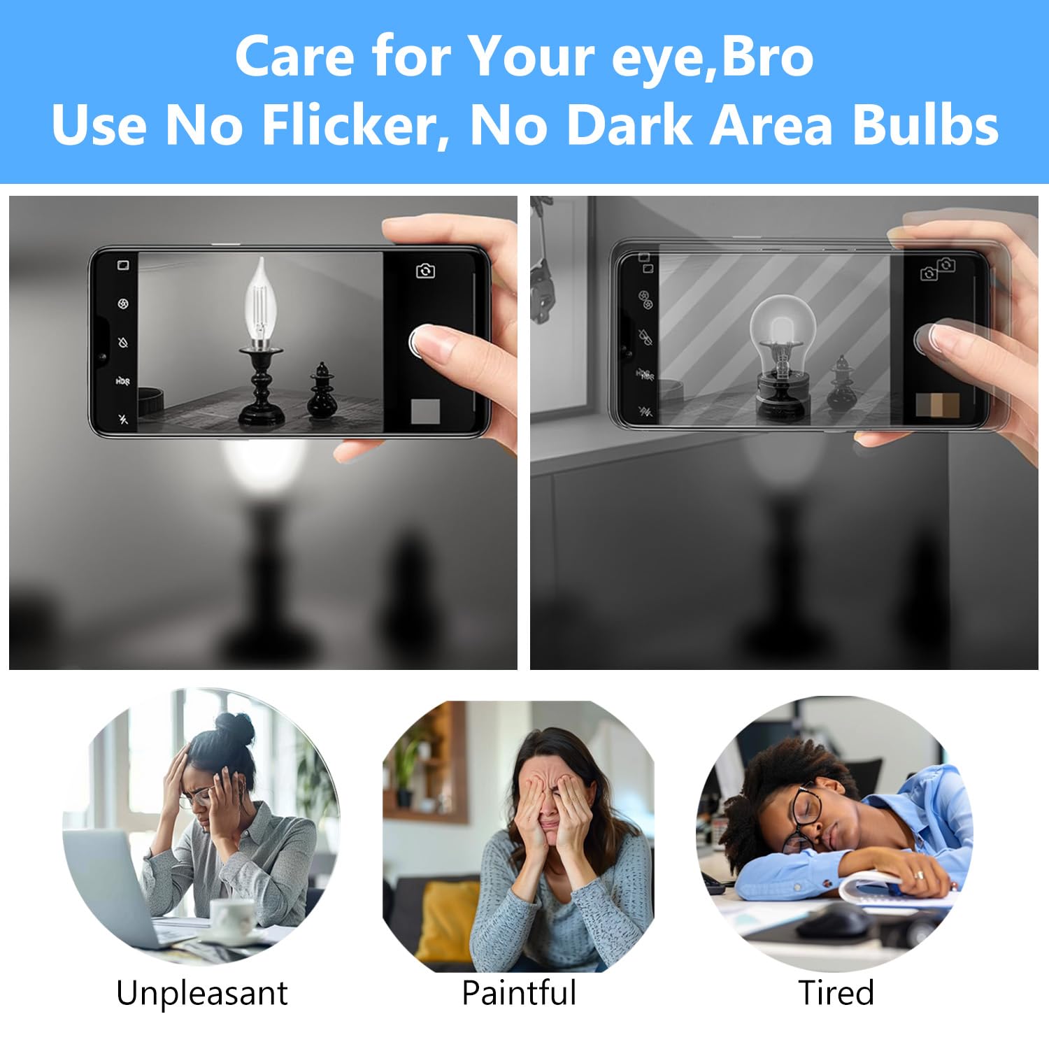 Daybetter 6 Pack Dimmable Candelabra Light Bulbs, Flame Tip Vintage Led Candle Bulbs, E12 Small Base, 60 Watt Equivalent, 5000K