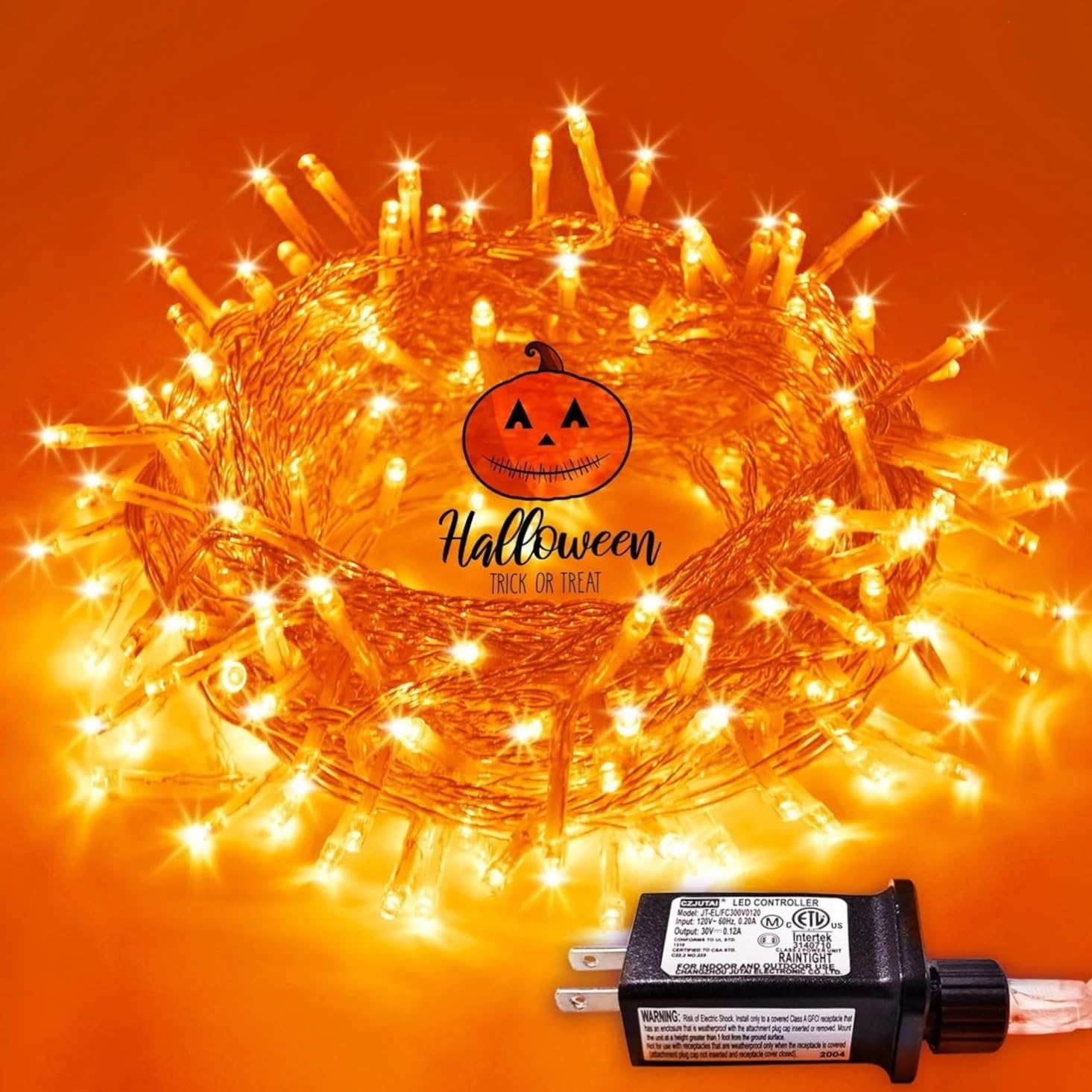 Halloween String Lights 75Ft 200 Led Fairy Twinkle Lights For Outdoor Tree Garden Patio Thanksgiving Christmas Decor