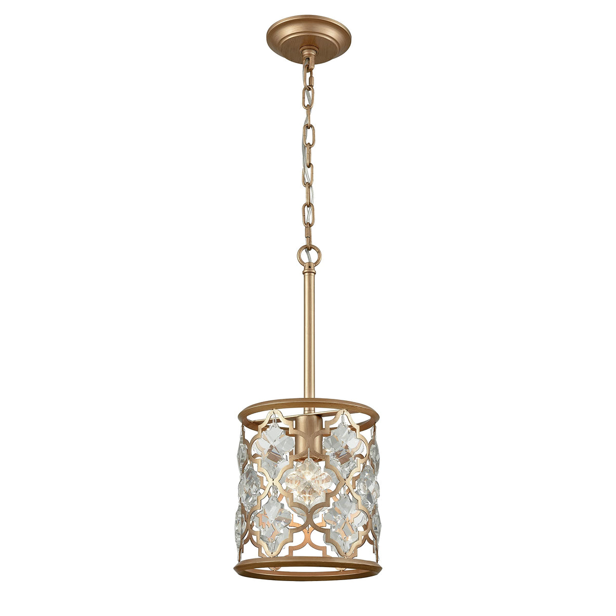 Elk Home Armand Mini Pendant Light - 1-Light Matte Gold With Crystal Shade, Traditional Style
