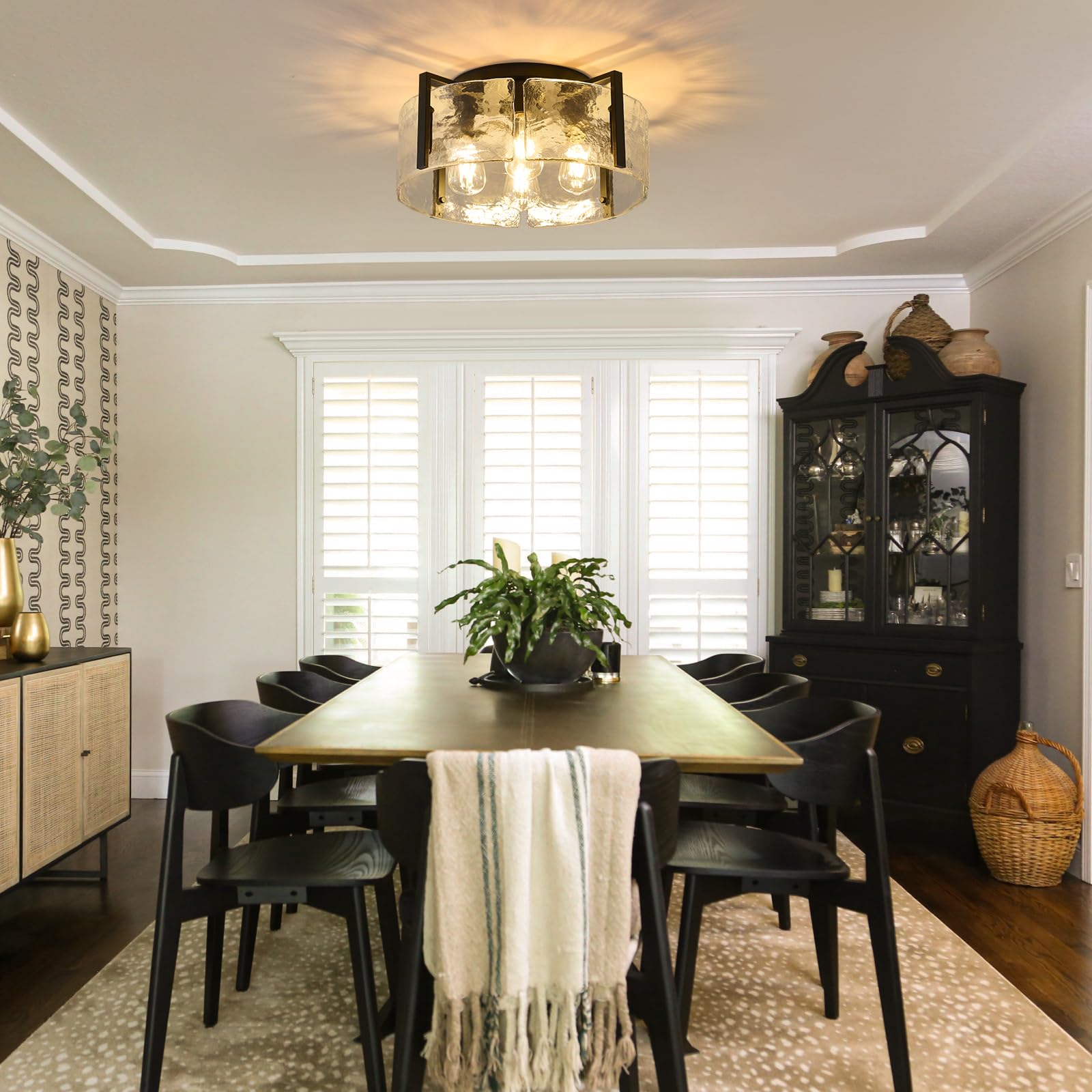 Aklmxcg Black Flush Mount Ceiling Light Fixture, 4-Light Modern Ceiling Light, Hallway Light Fixtures Ceiling Mount, Kitchen Lig