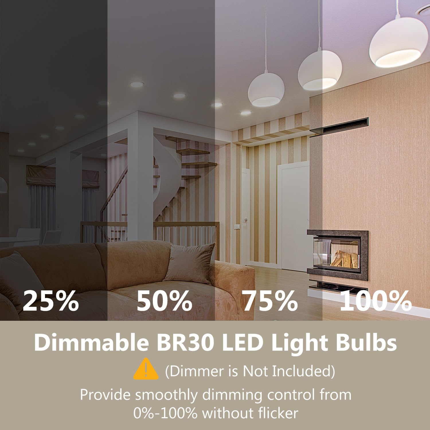 Daybetter 24Pack Br30 Led Bulb 65W Equivalent, Dimmable Flood Light Bulbs Indoor, E26 Base, 4000K Neutral White, 9W, 800 Lm, Rec