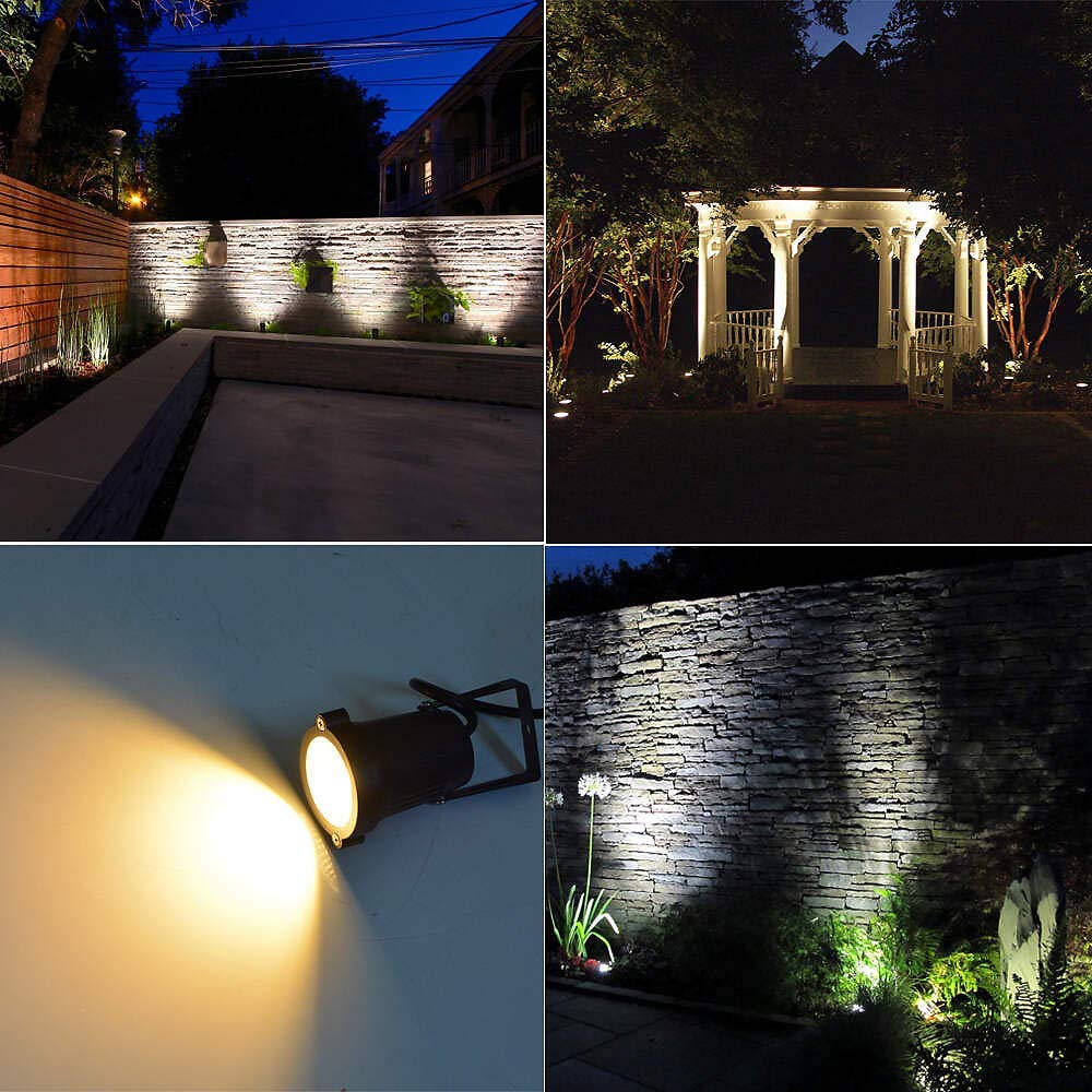 Romwish Landscape Spotlights, 5W IP65 Waterproof, 3000K Warm White, Aluminum, 6 Pack, Model cob-landscape-120v-6