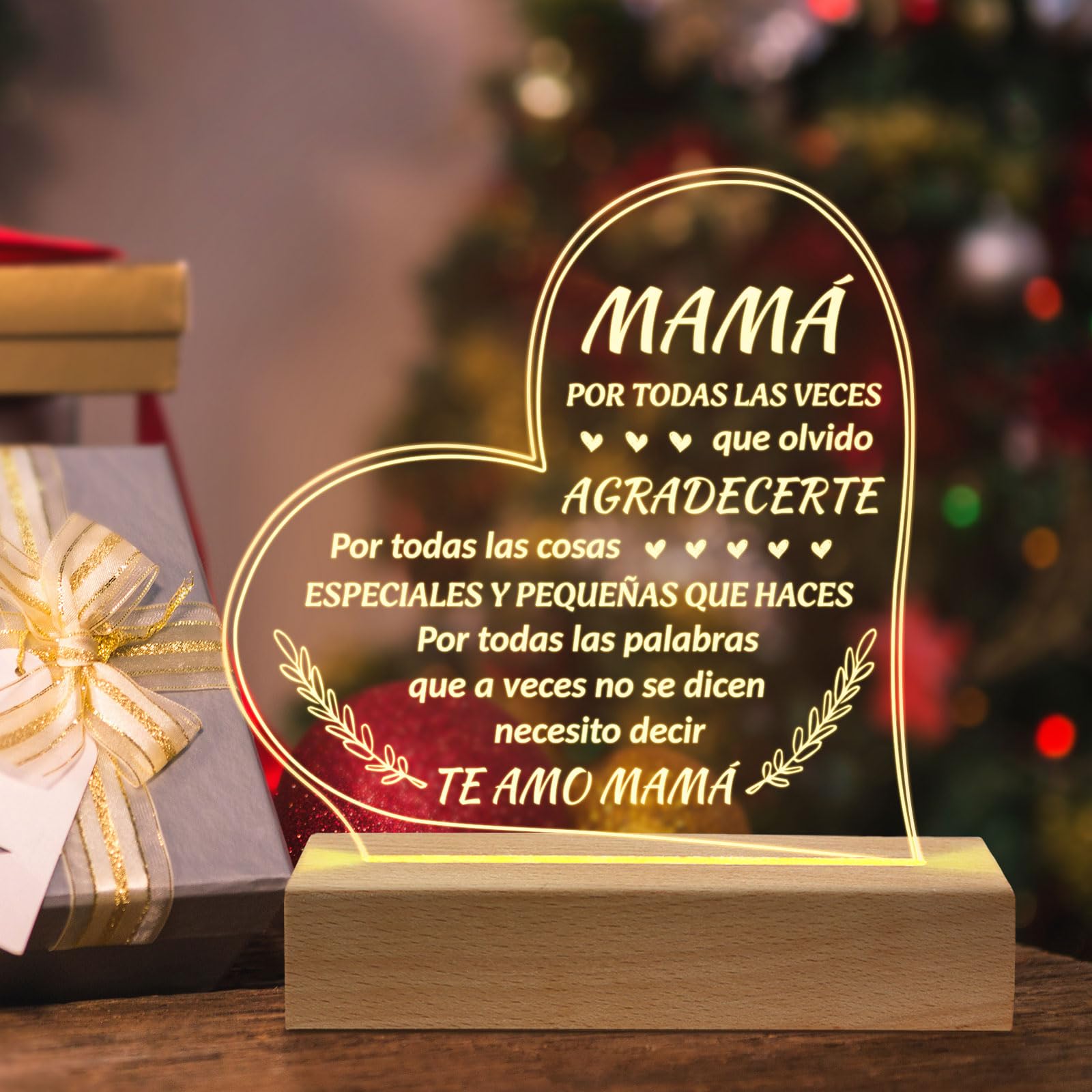 Regalos para Mam   - Engraved Wooden Base Lamp, Regalo de CumpleaOs para Mam   Mujers, Regalos para Mujer, Gifts for Mom