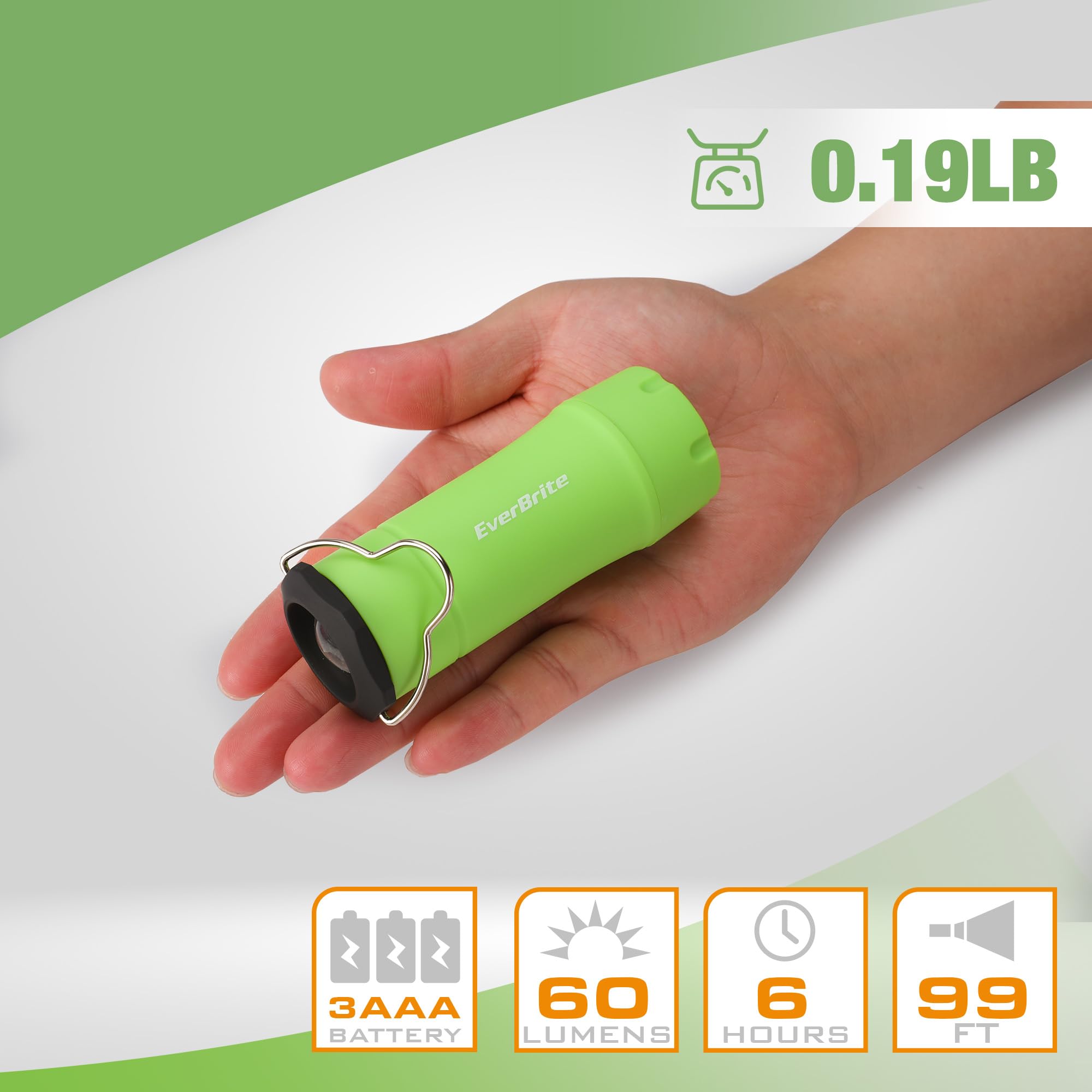 EverBrite 2-in-1 Mini Lanterns and Flashlights, Zoomable Flashlight Lantern Combo with 3 Modes, Camping Essentials, 2PC Battery