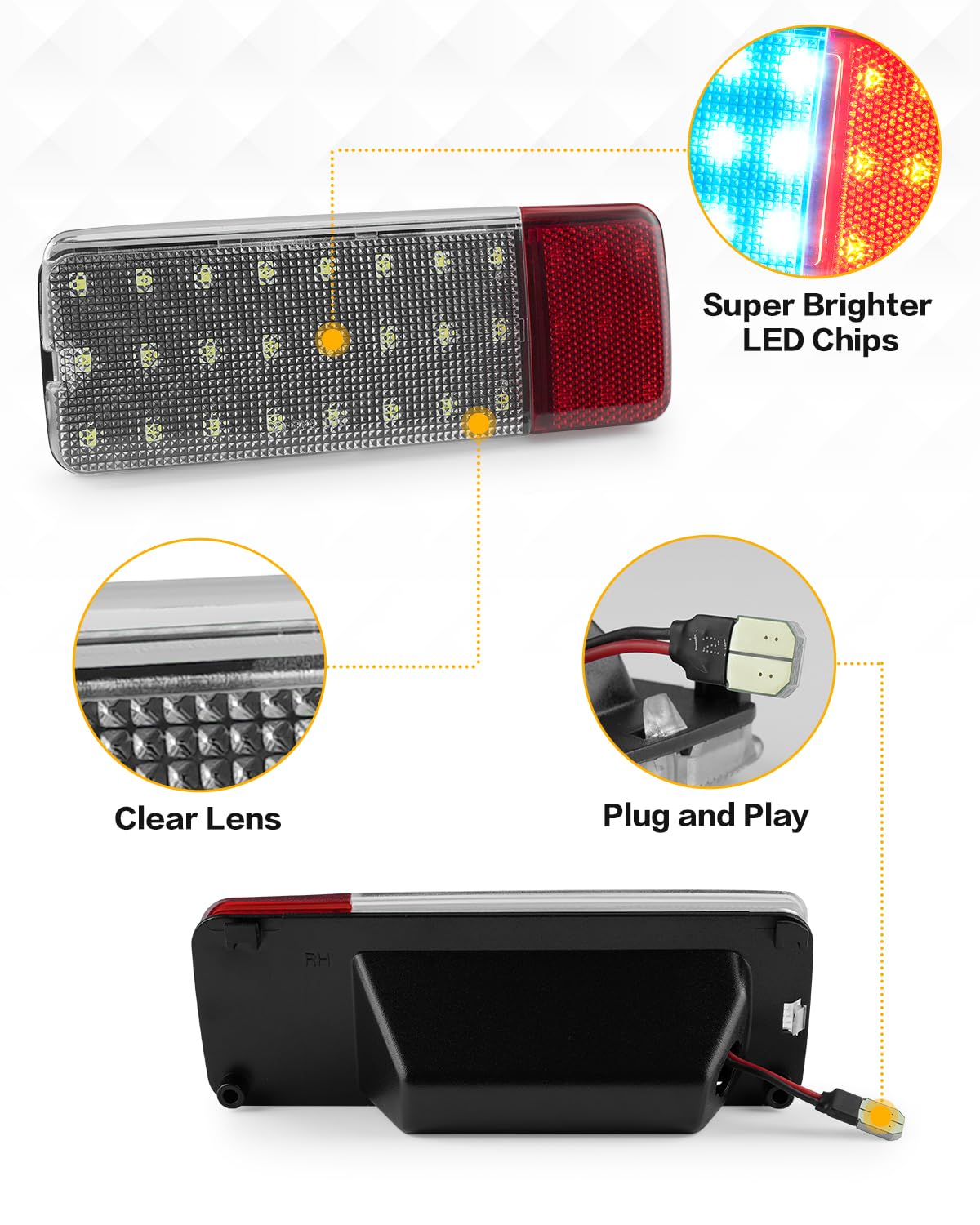 NEIFILES LED Door Panel Lights for Ford Bronco F150 F250 1992-1996, F350 1992-1997, 5X Brighter, Plug and Play,