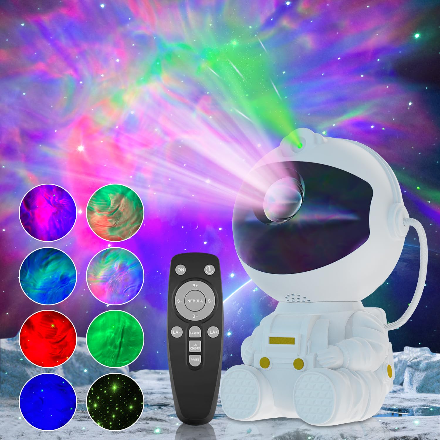 Astronaut Galaxy Projector - Star Projector Galaxy Light for Bedroom, LED Night Light for Kids Room with Timer and Remote, Room 
