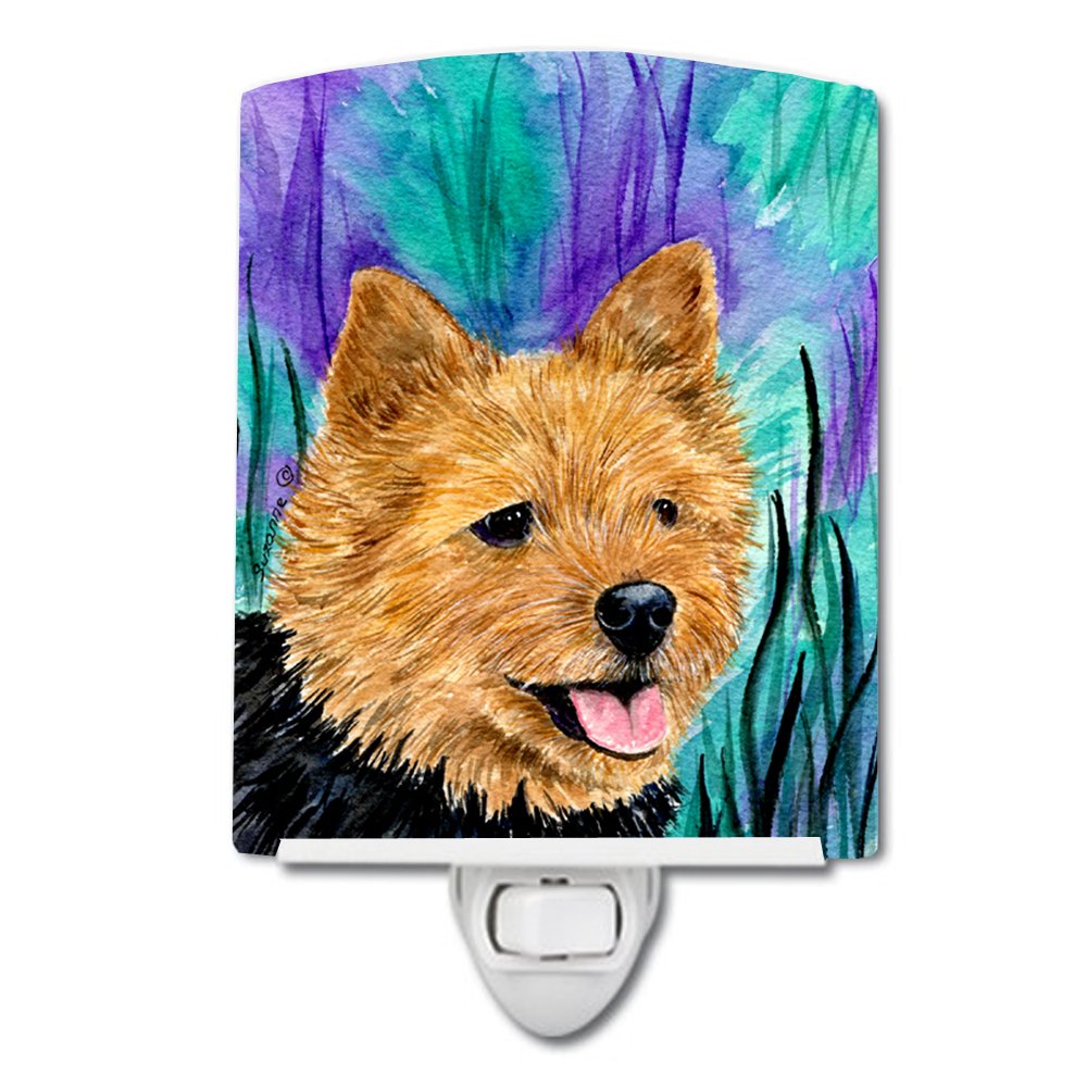 Caroline'S Treasures Ss8431Cnl Norwich Terrier Ceramic Night Light Compact, Ul-Certified, Ideal For Bedroom, Bathroom, Nursery, Hallway, Kitchen, 6X4X3, Multicolor
