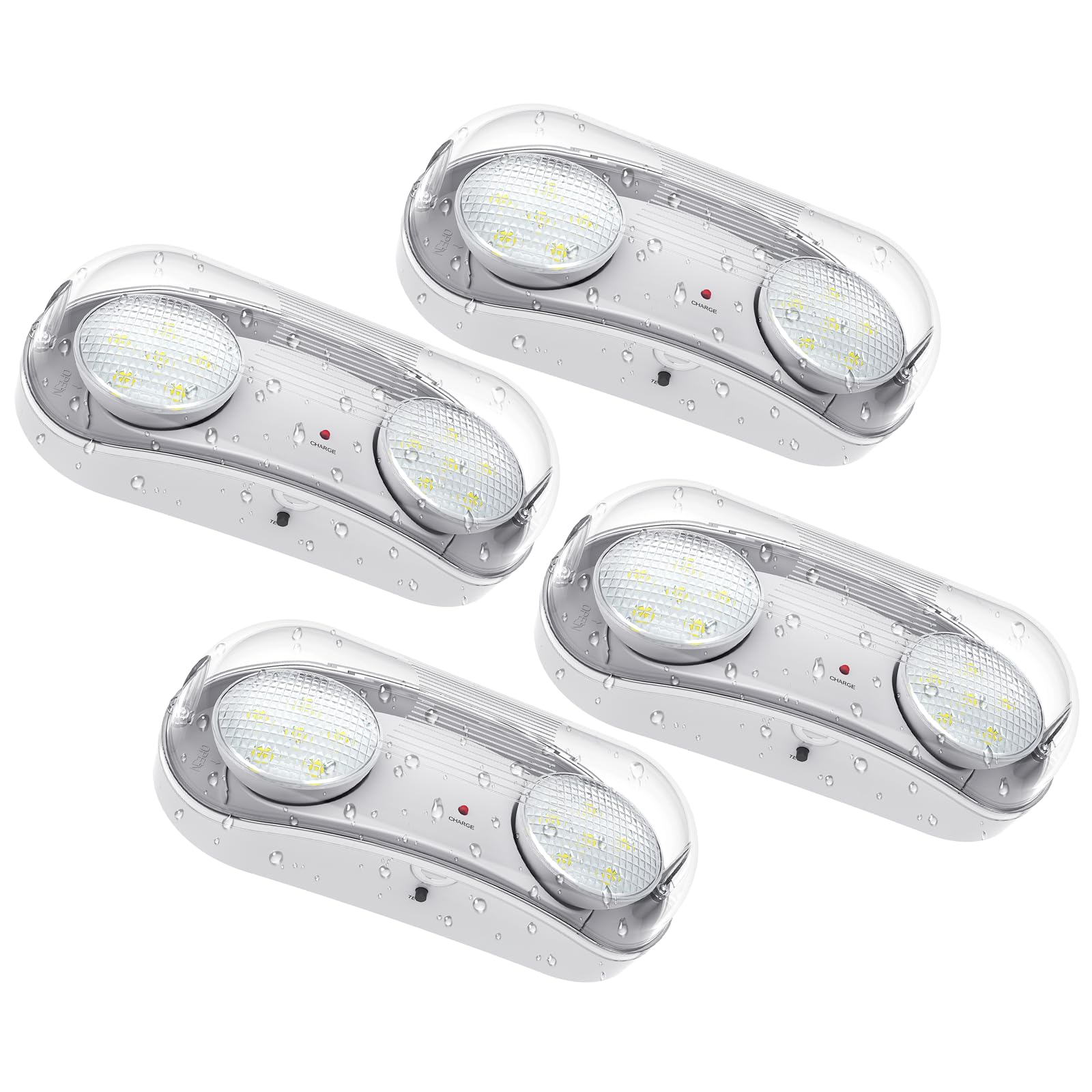Outdoor Emergency Light With Battery Backup  Exterior Emergency Exit Lights Hardwired  Wet Location Led Egress Lights  Waterproof Commercial Emergency Lighting Fixture  120-347V  Ul Listed(4 Pack)
