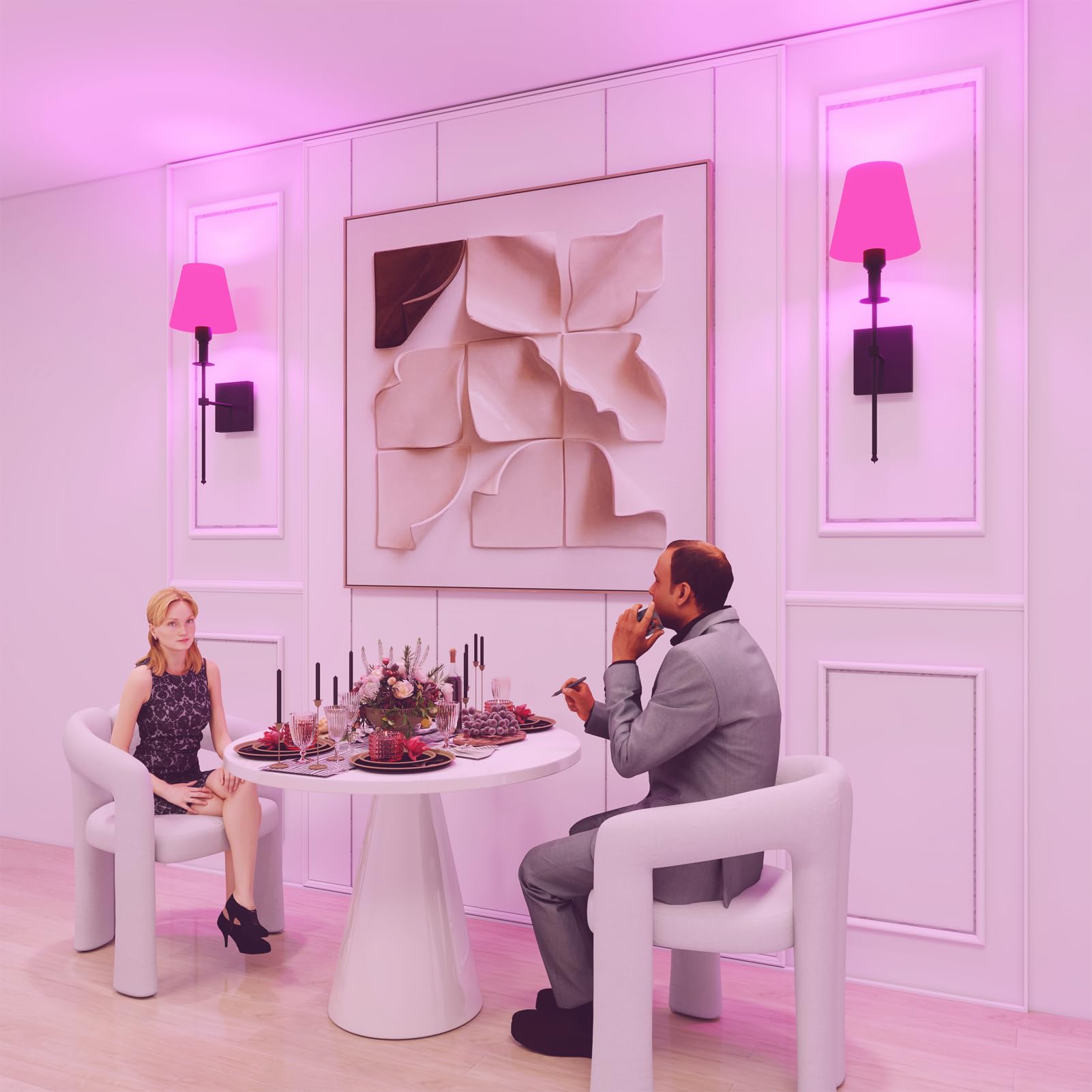 Wall Lights Battery Operated Wall Sconces Set Of 2,Black Rechargeable Wall Light With Wireless Remote Dimmable,12 Colors Modes C