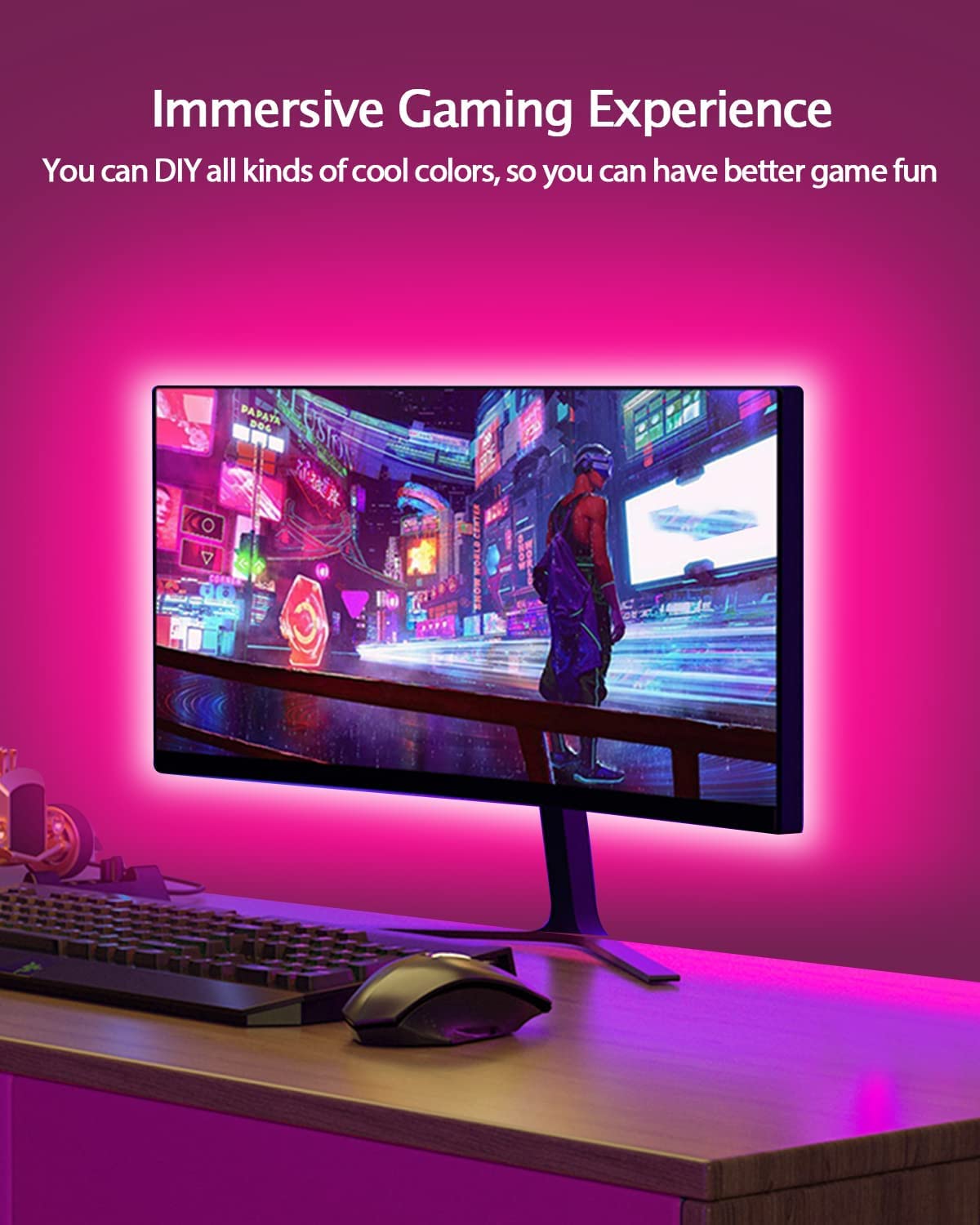 Daymeet Led Lights For Tv, 16.4 Ft Smart Led Tv Backlights For 45-85 Inch Usb Tv Behind Lighting Color Changing Rgb Tv Led Light