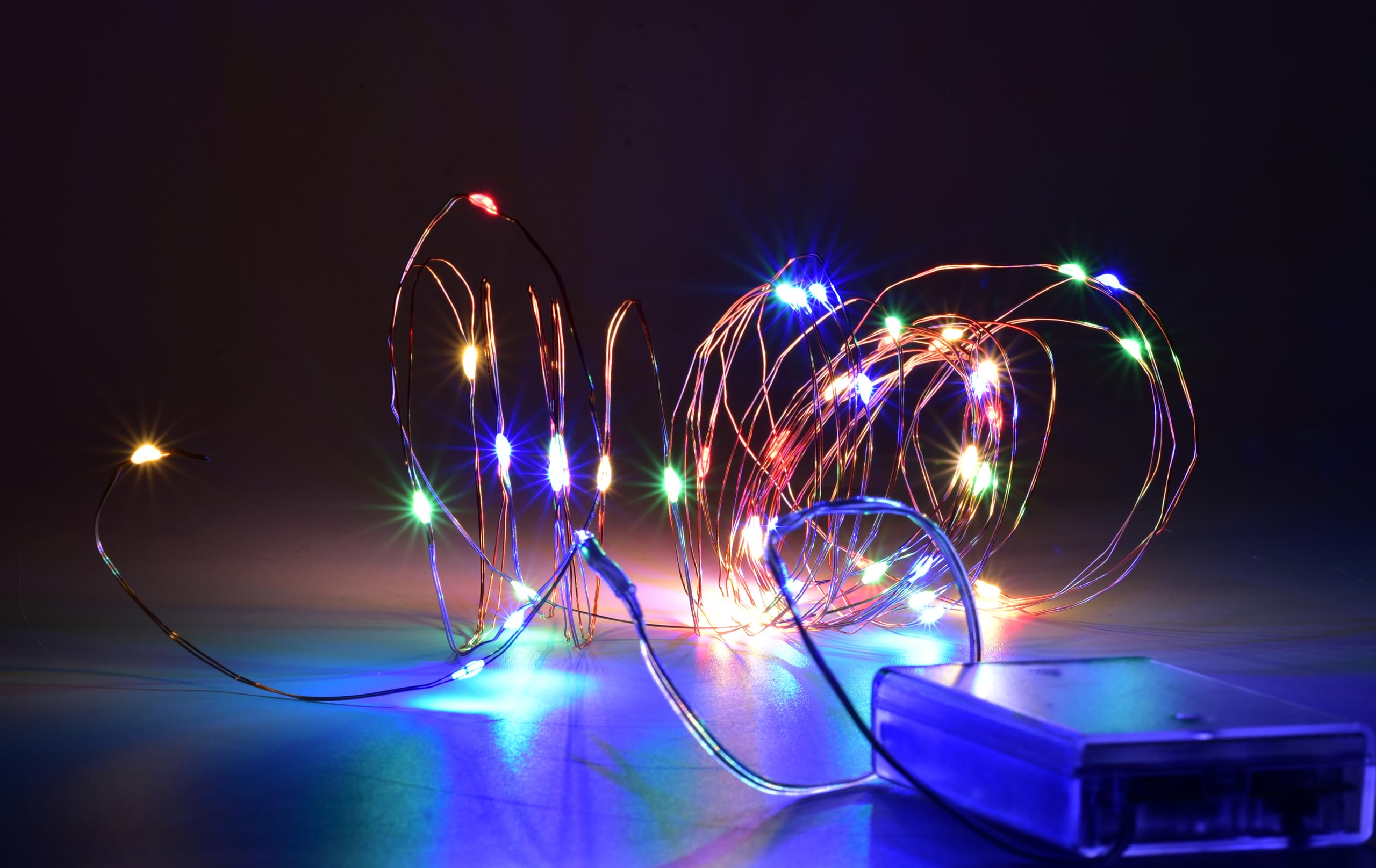 YunDing Battery Operated Christmas Lights, Battery Operated Christmas Lights with 8 Flashing Modes and 8-16 Hours Timer(1Pcs,Multi-Colored)