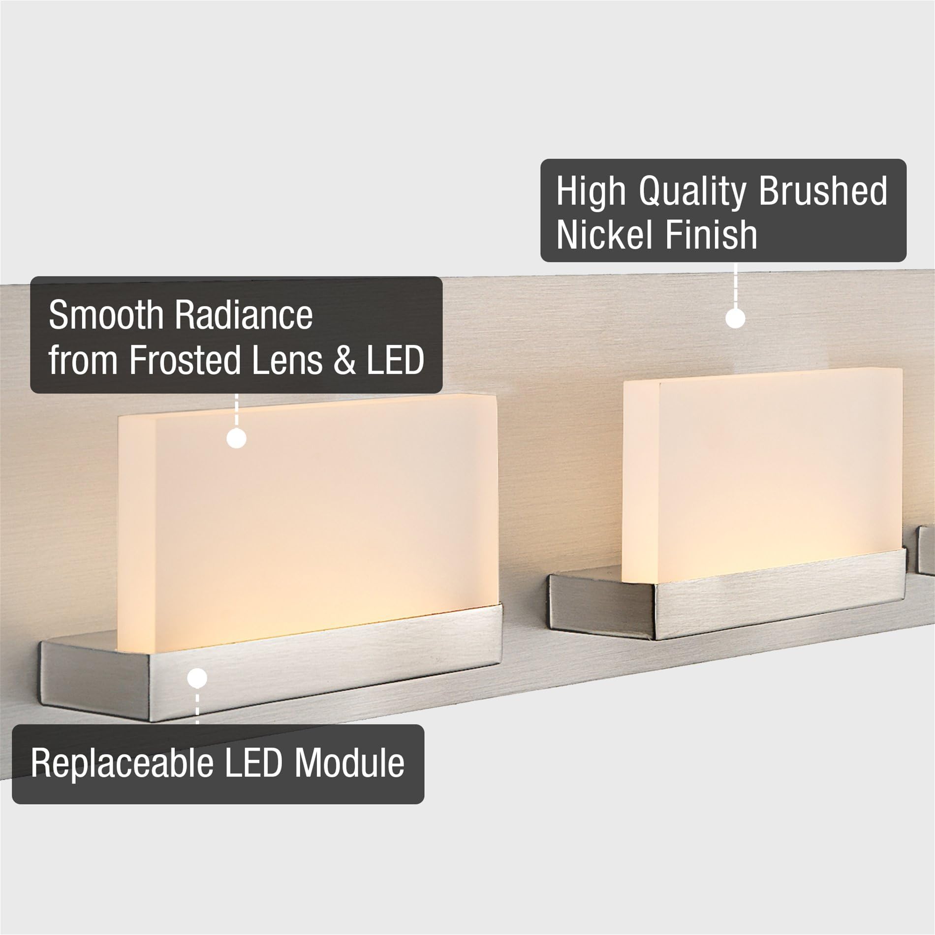 Kira Home Everett 48in Modern LED Bathroom/Vanity Light, Brushed Nickel, Metal, Model RV-WB9266-BN, Energy Efficient, 3000K Warm White