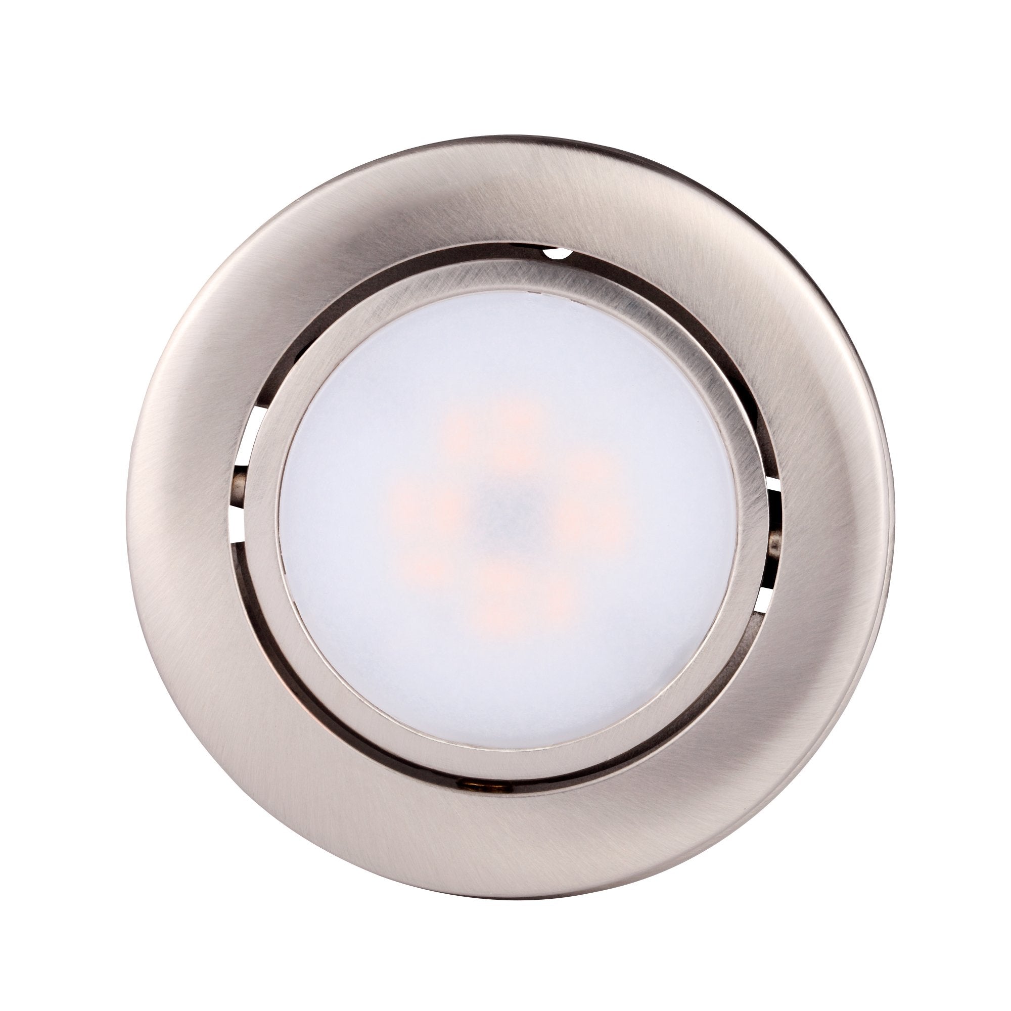 Getinlight Swivel Led Puck Light Kit With Etl List, Recessed Or Surface Mount Design, Warm White 2700K, Brushed Nickel Finish, (Pack Of 3), In-0107-3-Sn