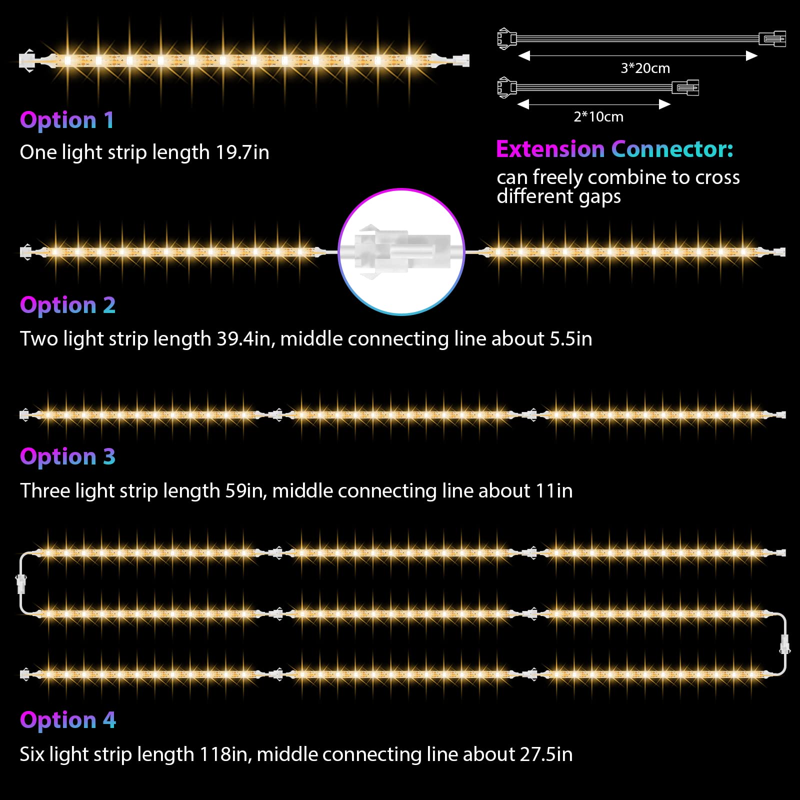 Huemihui 6Pcs Music Sync Color Changing Led Under Cabinet Lights, Dimmable 9.8Ft Strip With Remote