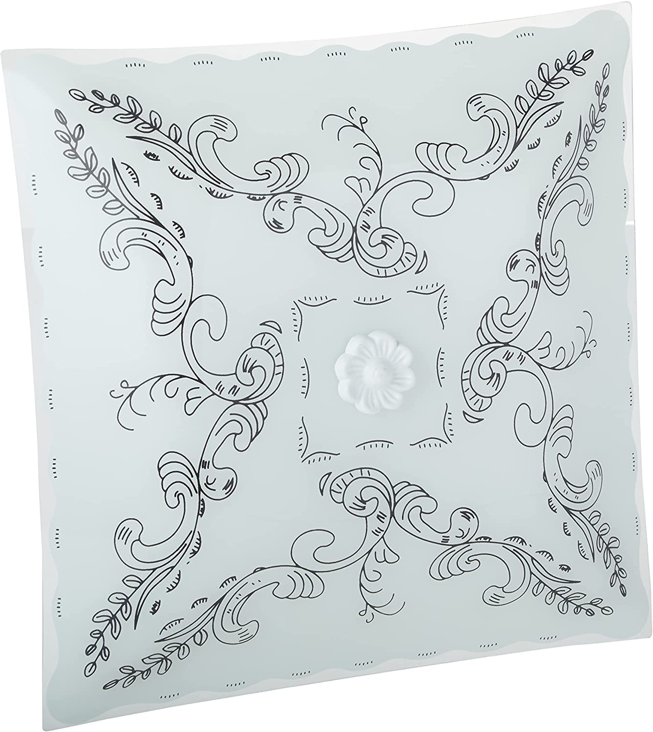 Nuvo Sf77/126 Square Floral Design Close To Ceiling Fixture , White
