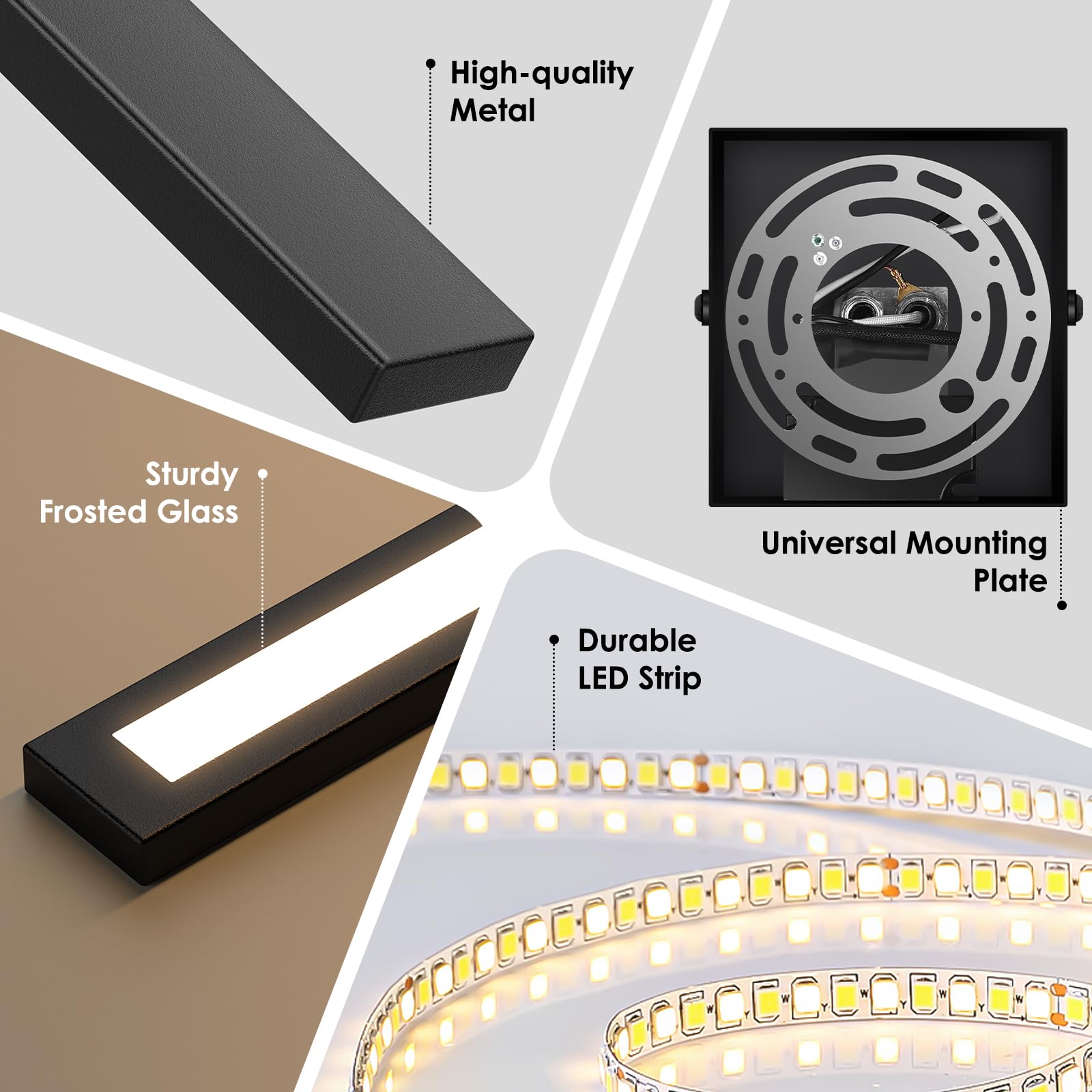 BesLowe 2-Pack Outdoor Wall Lights, Waterproof LED Sconces, 31.75in, Black, Model B04047L