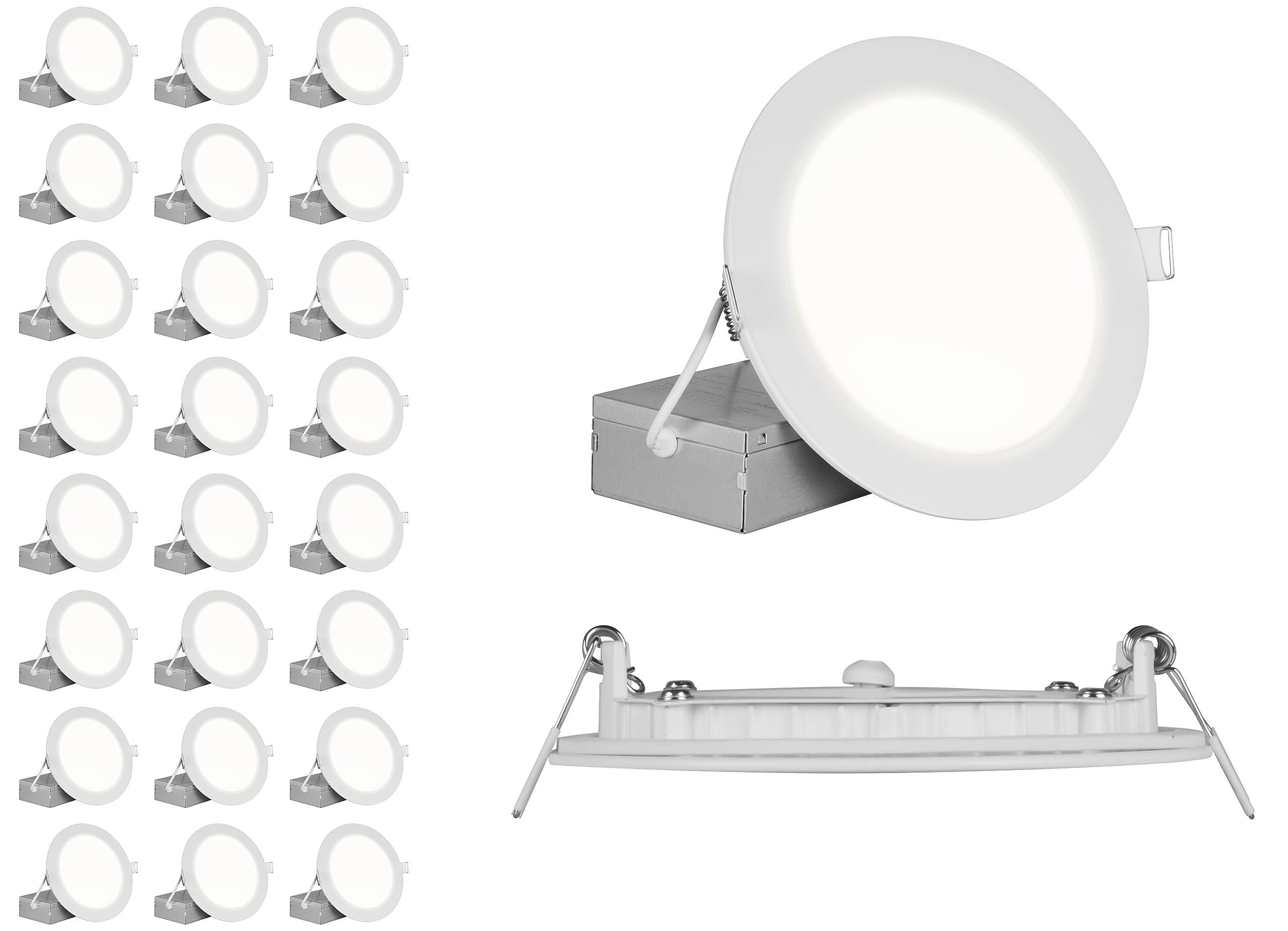 NICOR Lighting REL Series 6-inch Round White Canless LED Downlight in 5000K (16 Pack) (REL611205KRDWH-16PK)