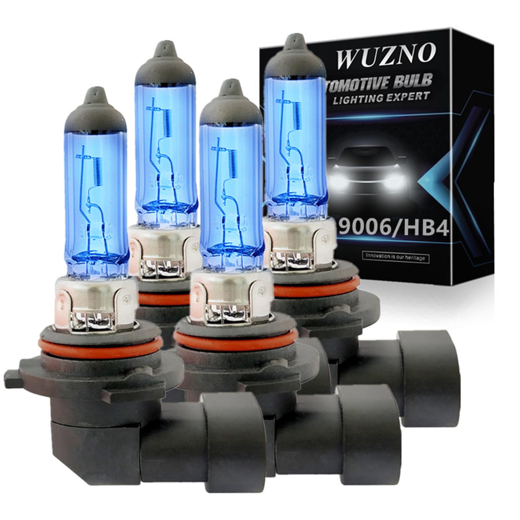 4 Pack 9006/HB4 Halogen Headlight Bulb Fog light 12V 51W White 5000k Light Bulbs Headlamp Super Bright