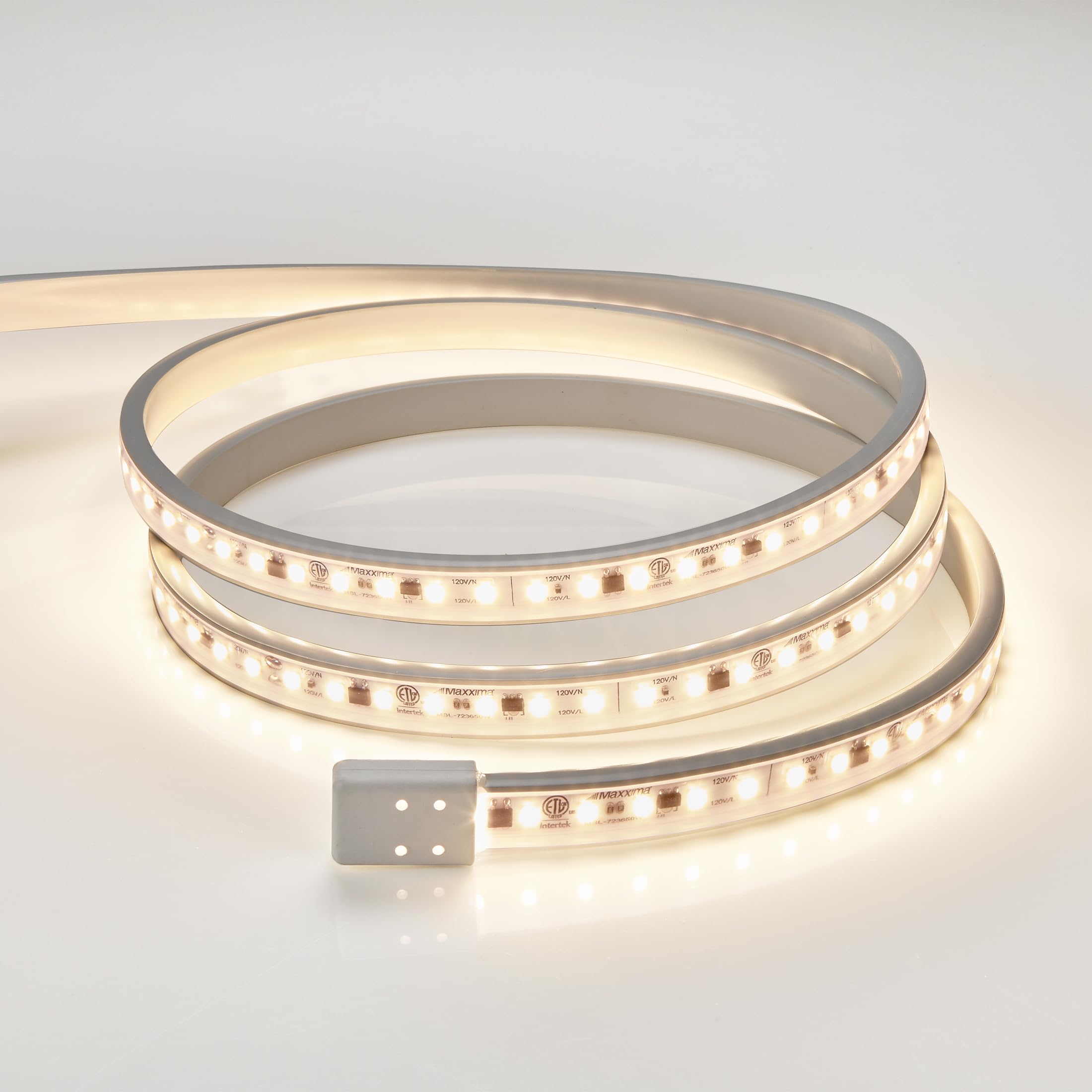Maxxima 24 In. Hardwired Led Under Cabinet Strip Light, 920 Lumens, 3000K Warm White, Kitchen And Living Room 120V White Cove Li