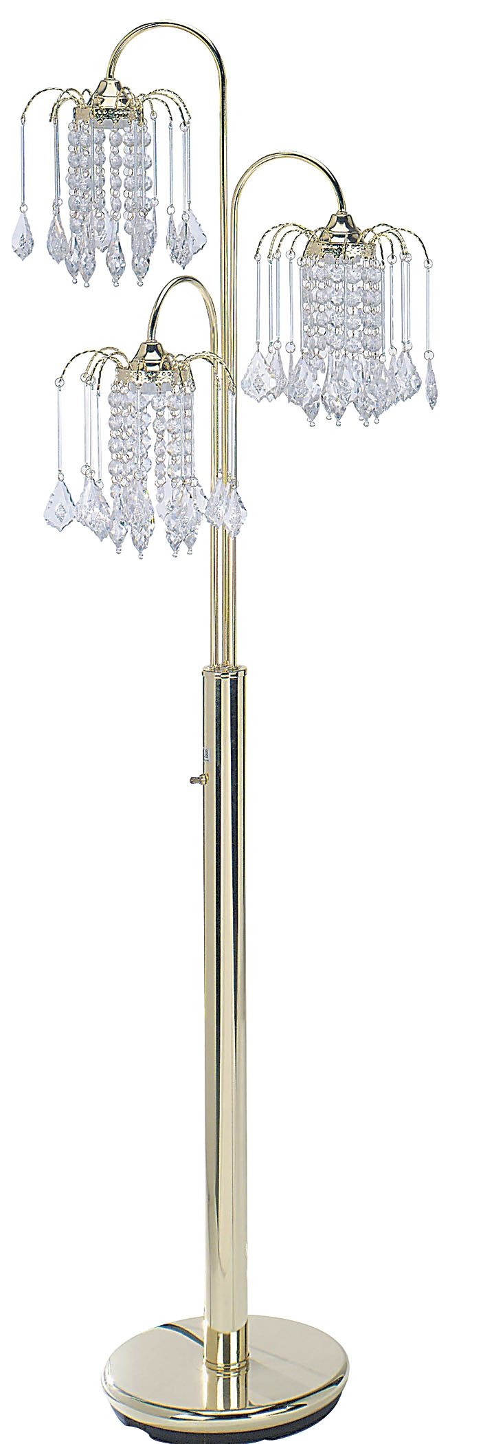 Ore International 6866G Polished Brass Floor Lamp, 63&quot; White Metal Design