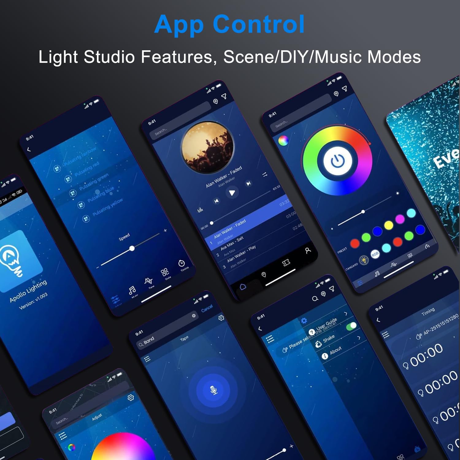 Gupup Led Strip Lights 30 Ft, Led Lights For Bedroom Rgb Color Changing Rope Lighting With Remote 5050 12V Tape Lighting Diy Col