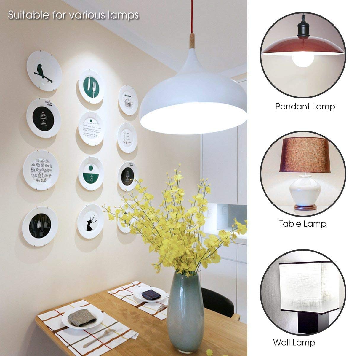 A19 Led Light Bulb - 60 Watt Equivalent, Daylight White 6000K, 800 Lumens 10W Led Bulbs Bright, Non-Dimmable, 6-Pack