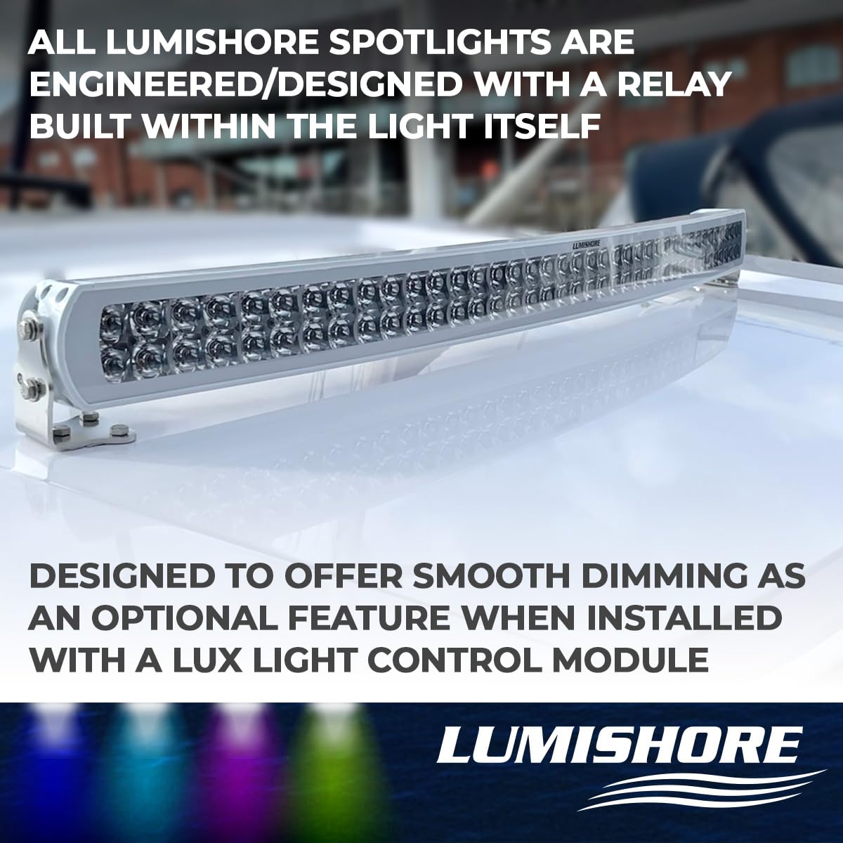 Lumishore 30 Inch LED Spotlight - Waterproof White Light Bar, 53,460 Lumens, Aluminum, Model 60-0472