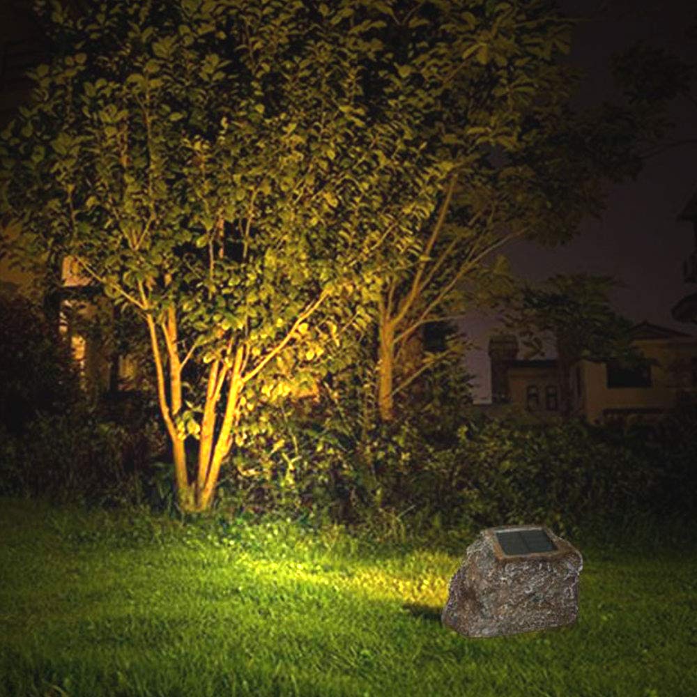 Eigreen Solar Garden Rock Lights Outdoor, 2 Pack 10 Led Waterproof Solar Powered Rock Light, Outdoor Landscaping Spotlights, For