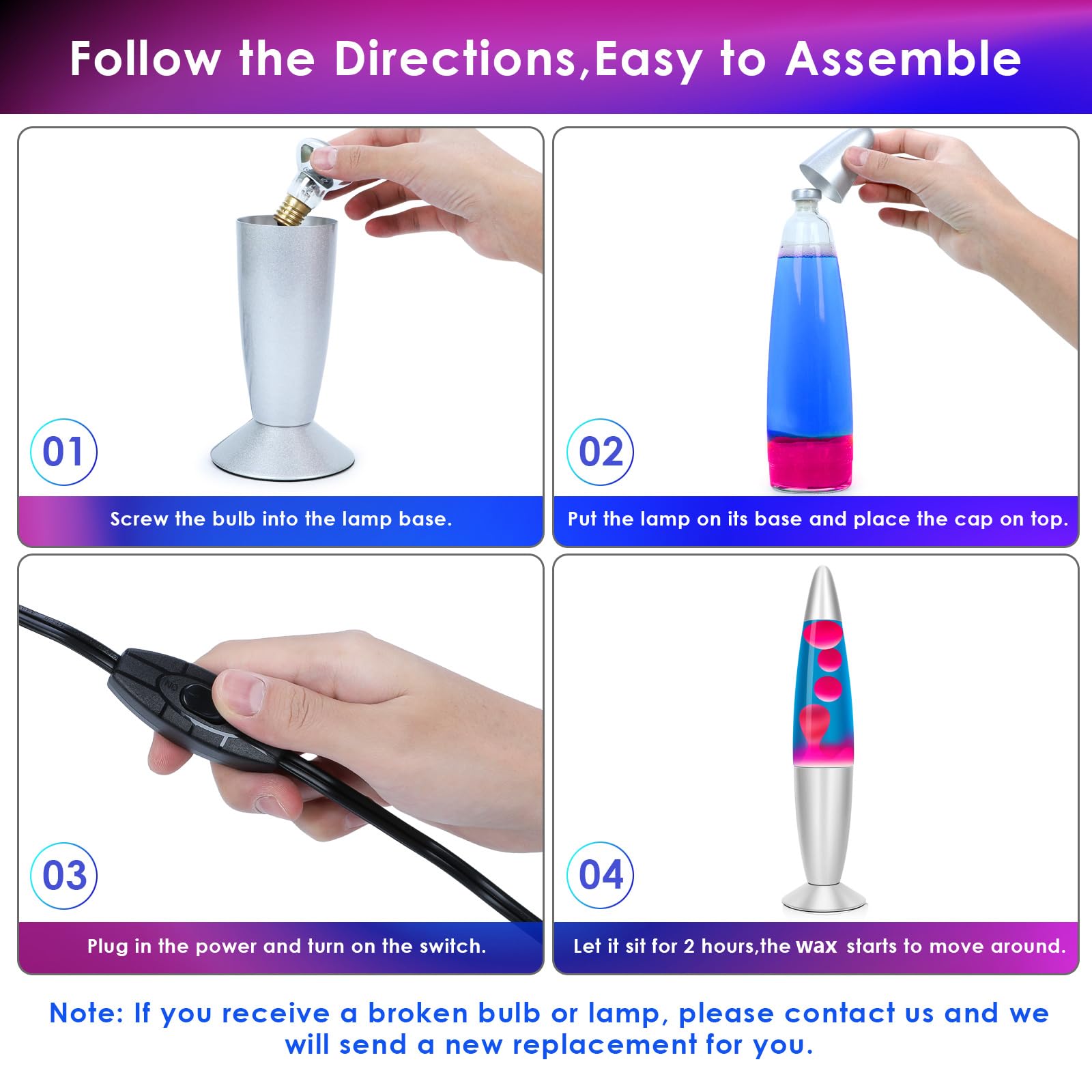 Lazzgan Table Lamp Blue Wax Red Liquid, Kids Night Lights for Bedroom Decoration, 13.8 Inch Liquid Motion Lamps for Adults, Home