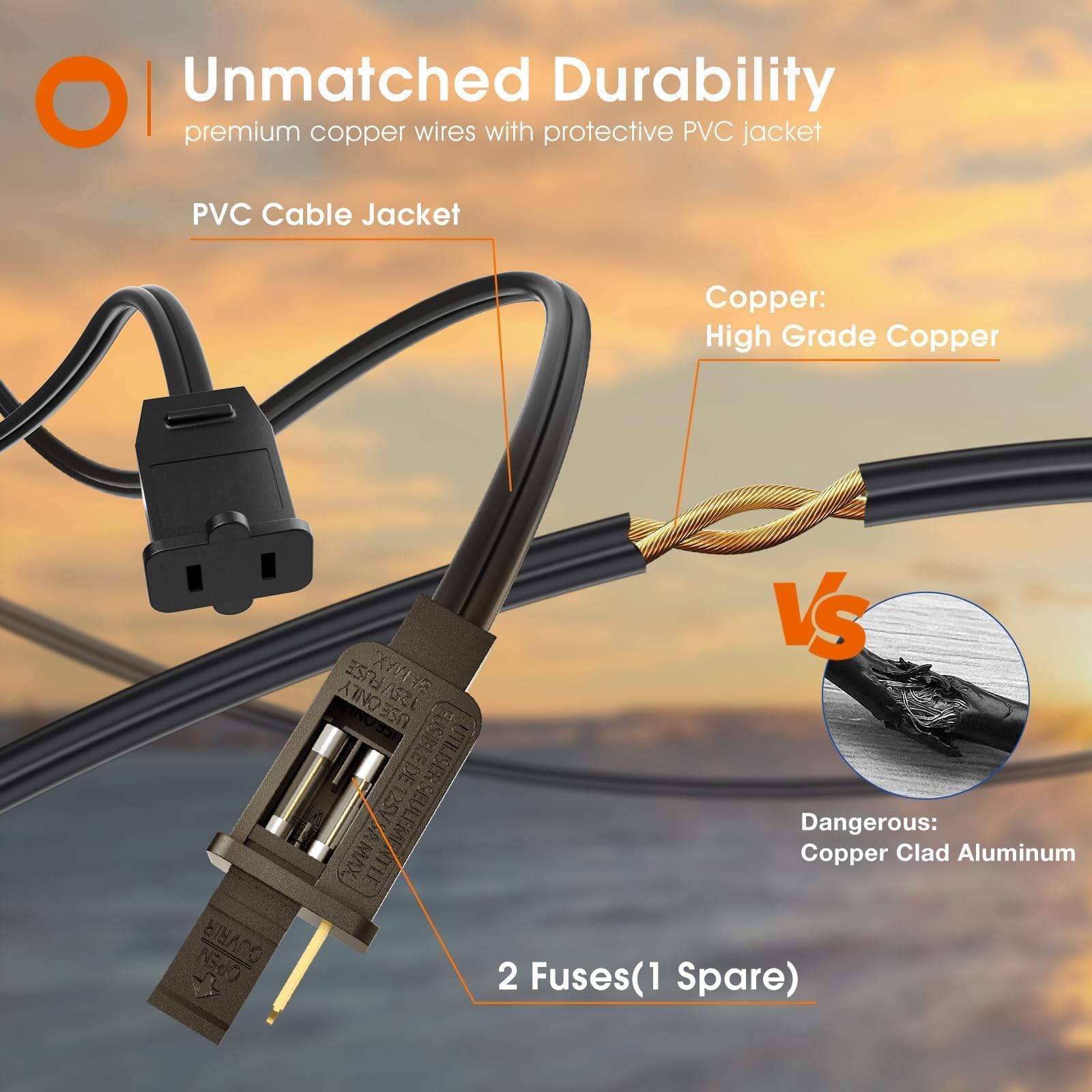 Addlon 25Ft Led Outdoor String Lights Waterproof Patio Lights With 9 Shatterproof St38 Replaceable Bulbs(1 Spare), Dimmable Outs