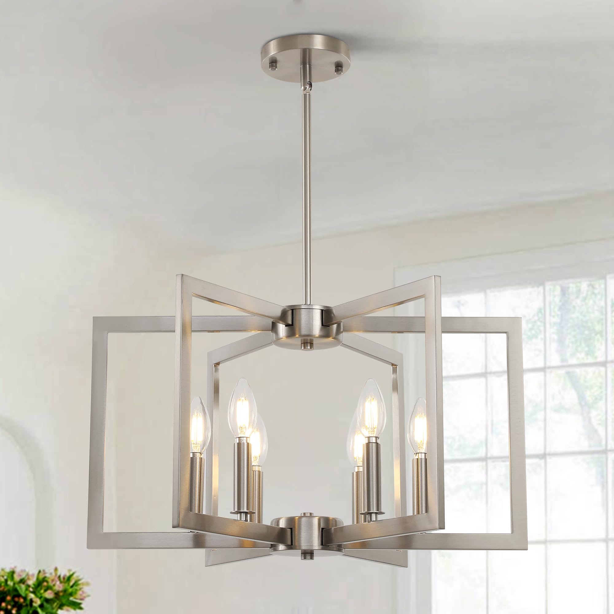 Sigaitwei 6-Light Modern Metal Geometric Chandelier